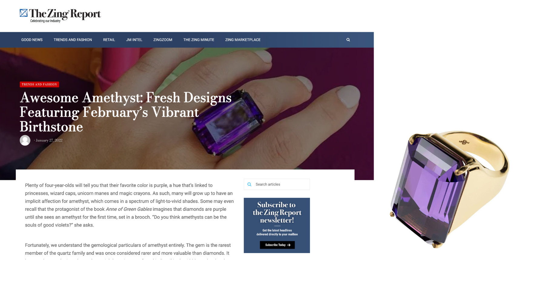 The Zing Report: Awesome Amethyst Jewels for February