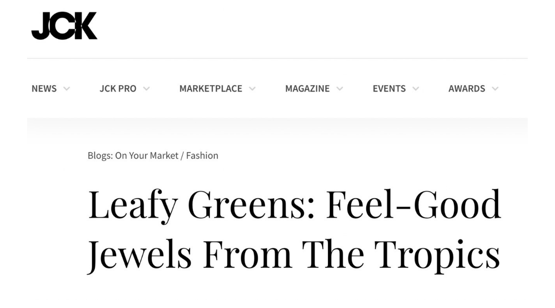 JCK: Symbolic Leafy Jewerly & Misahara's Leaf Ring