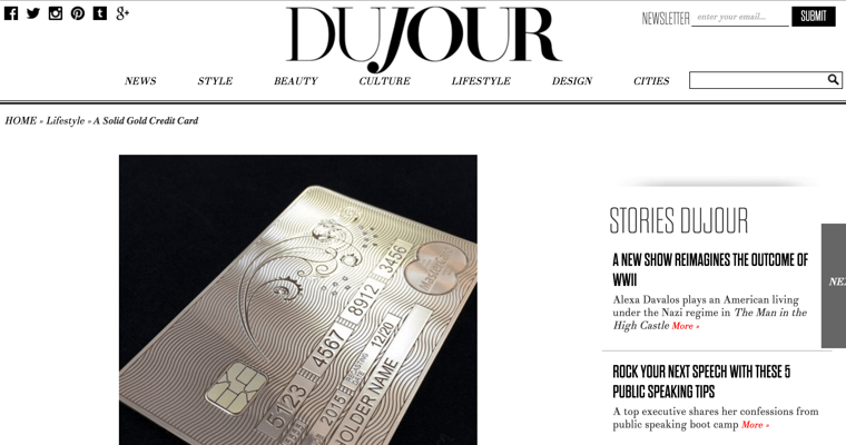 DuJour Features the Aurae Card