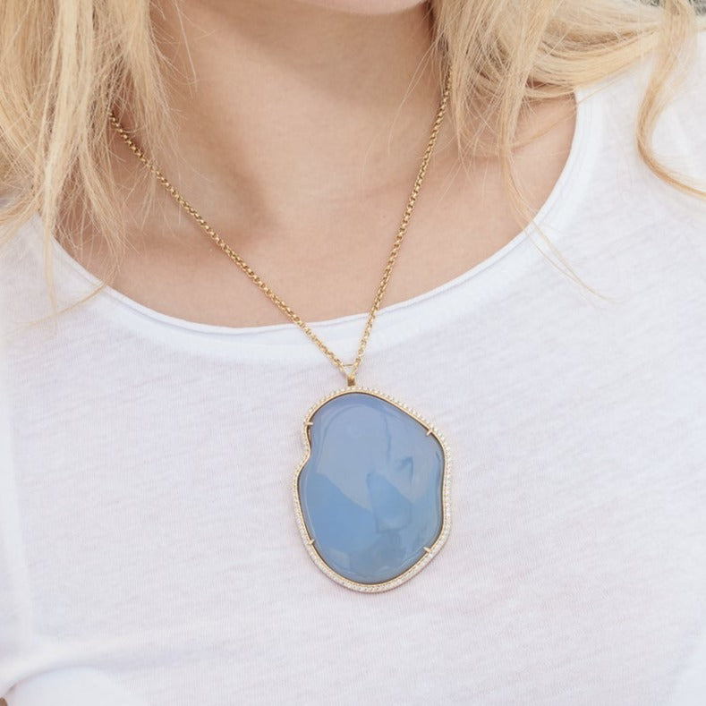 Adriana ~ Blue Chalcedony Necklace