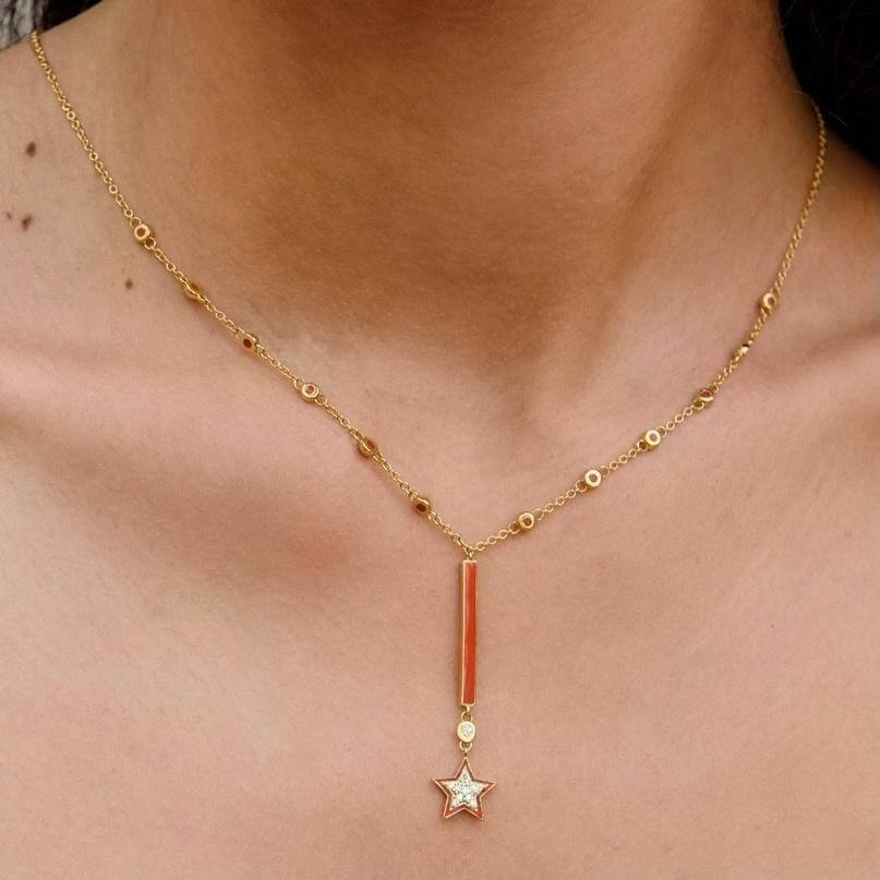 Orange Star Necklace