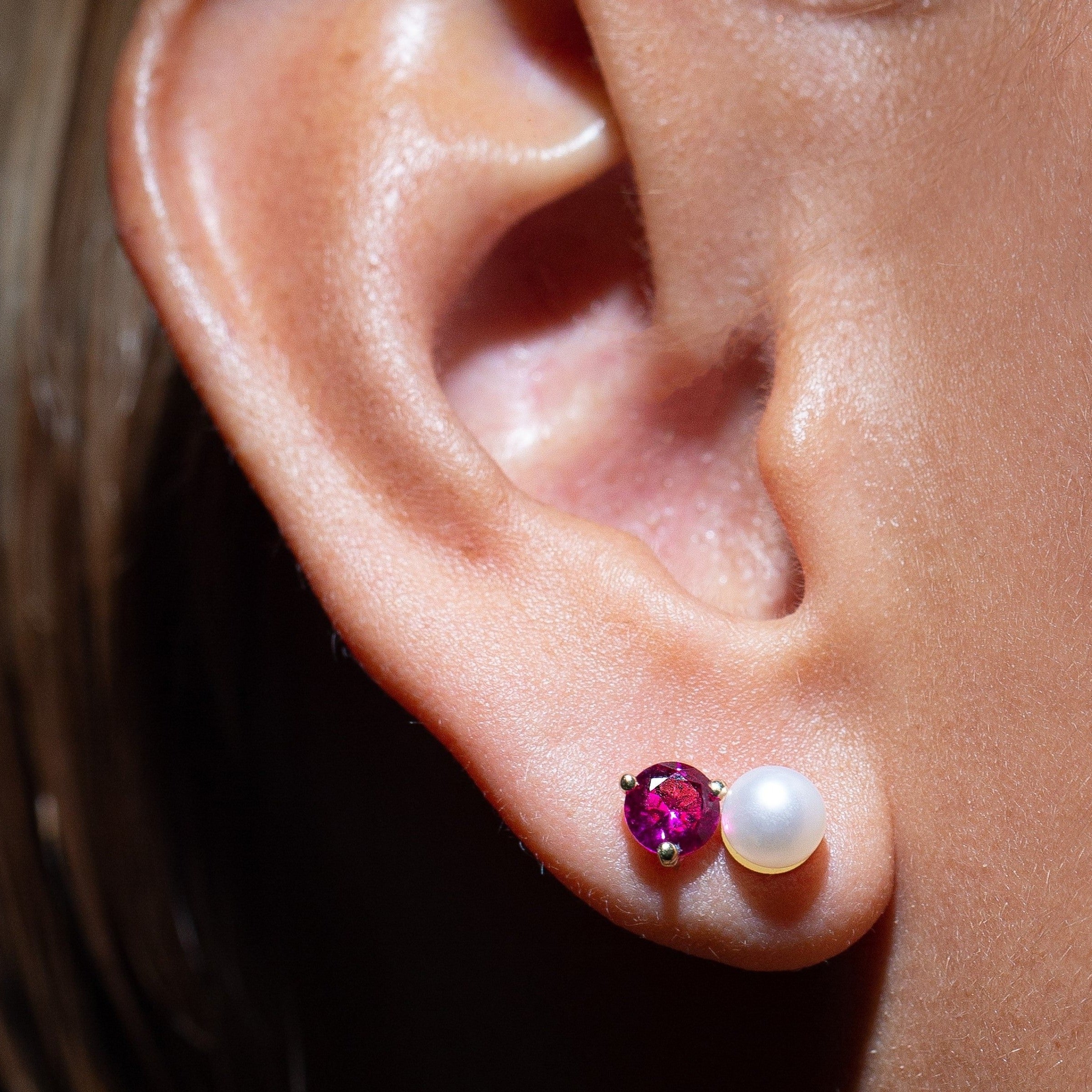 July Birthstone Stud Earrings