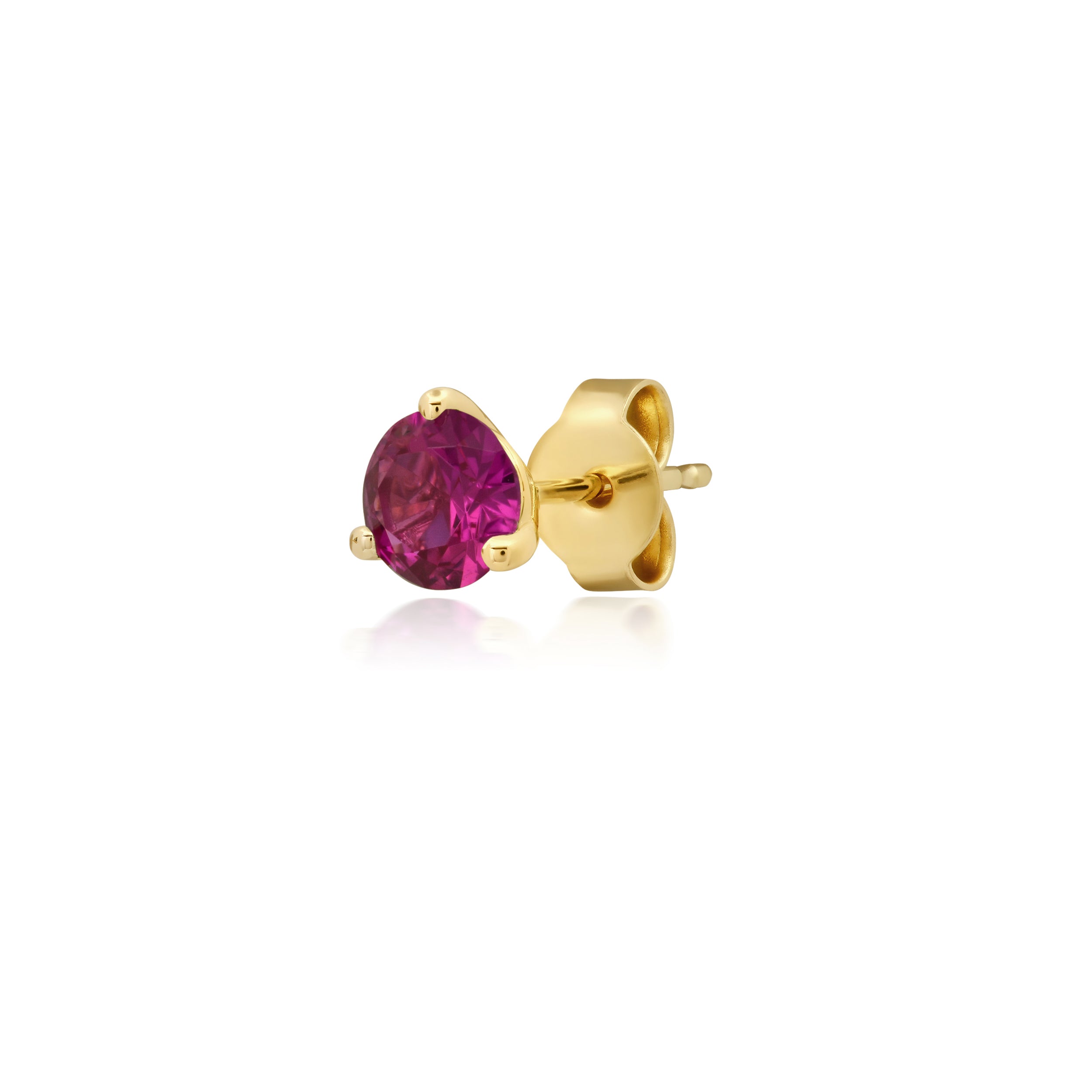 lab created ruby set in 14k yellow gold.