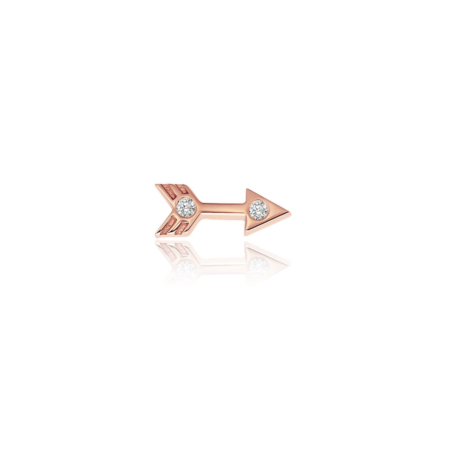 14k rose gold arrow stud 