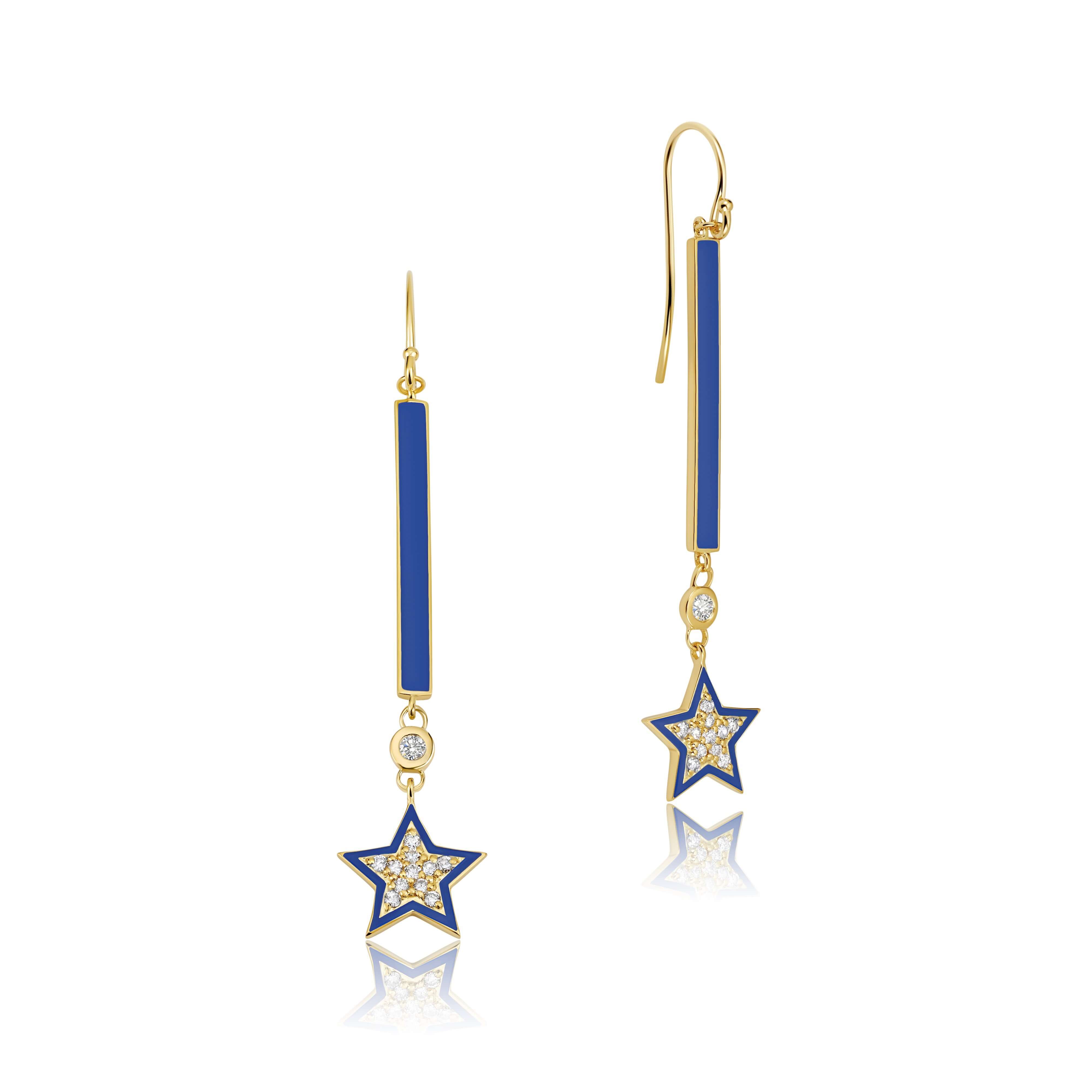 Blue Star Earrings