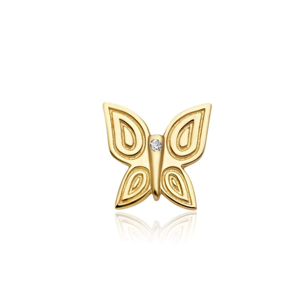 Yellow Gold Butterfly Stud Earrings