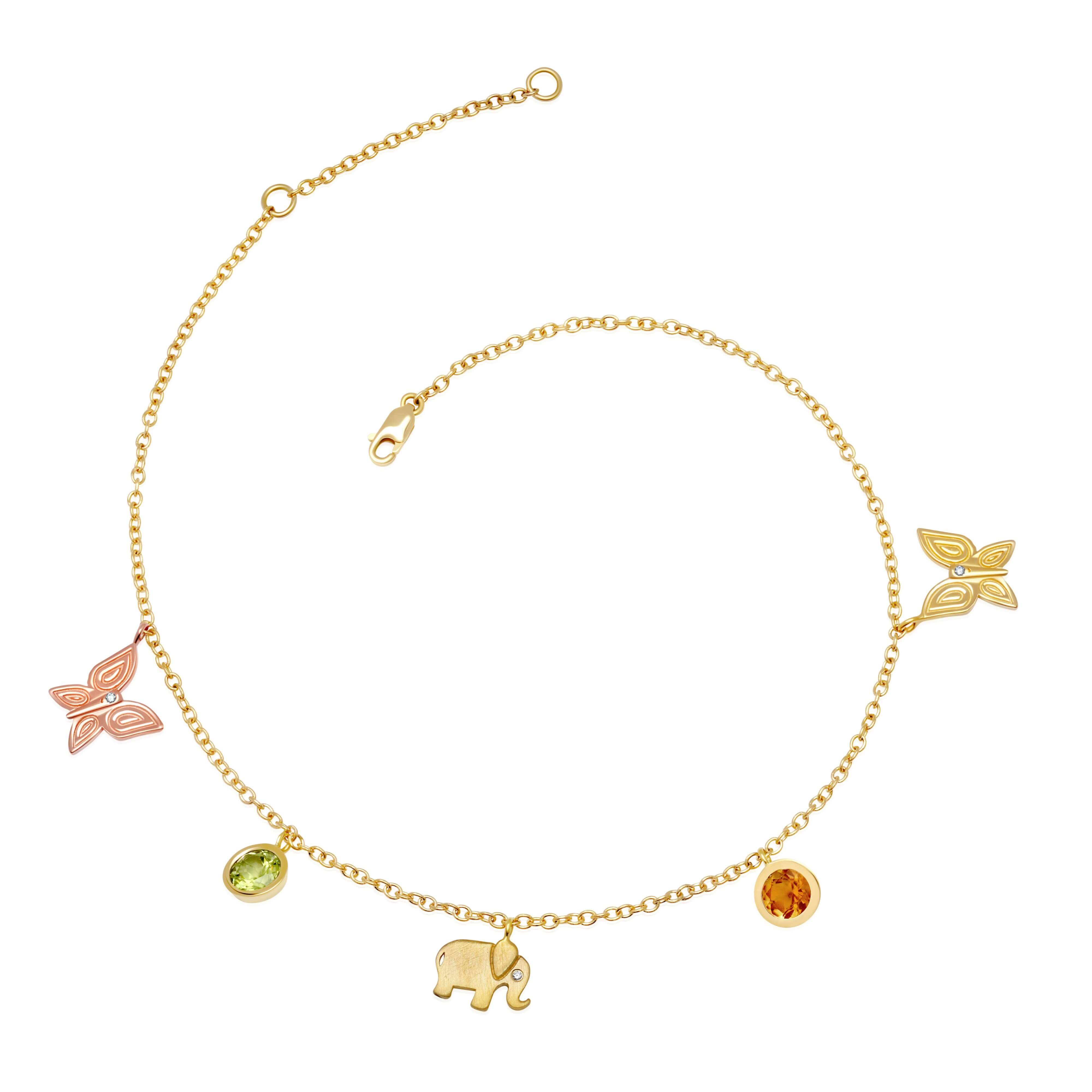 yellow gold anklet bracelet