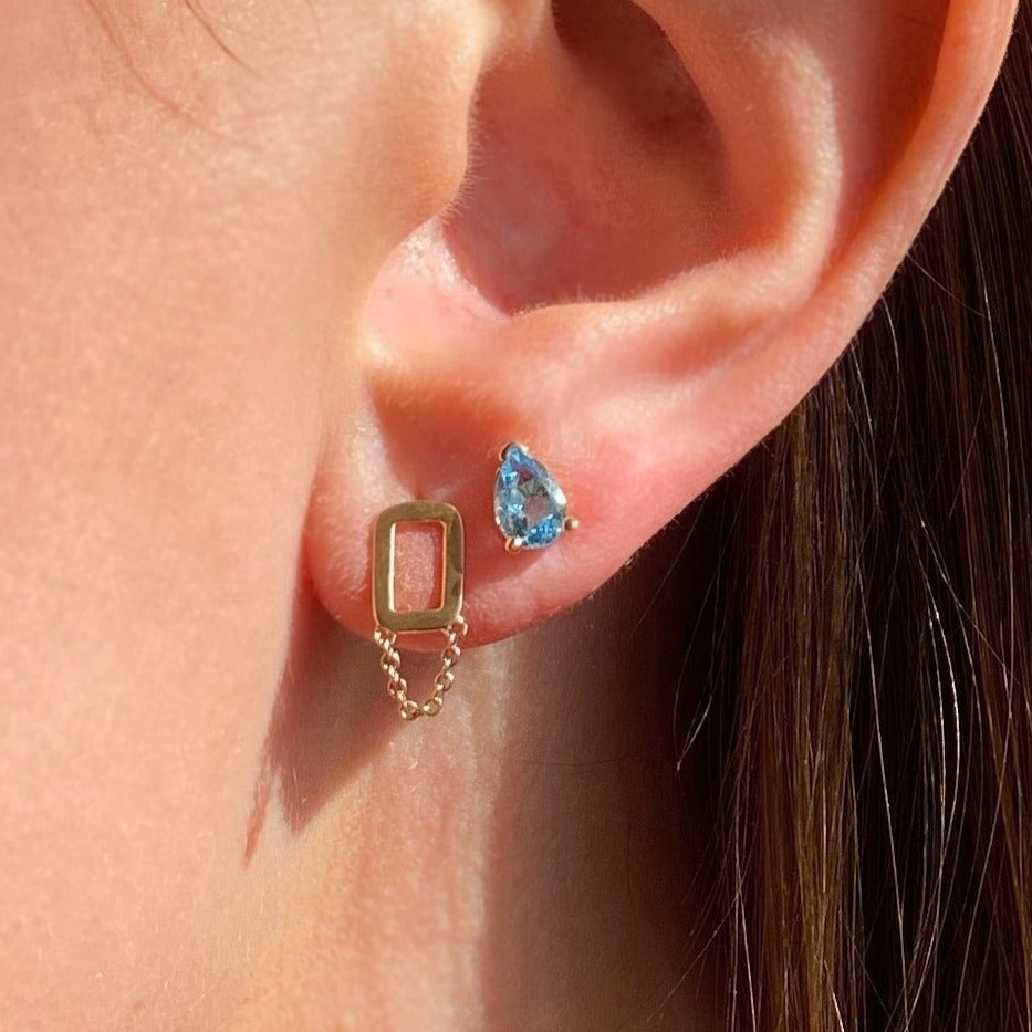 gold chain stud earrings