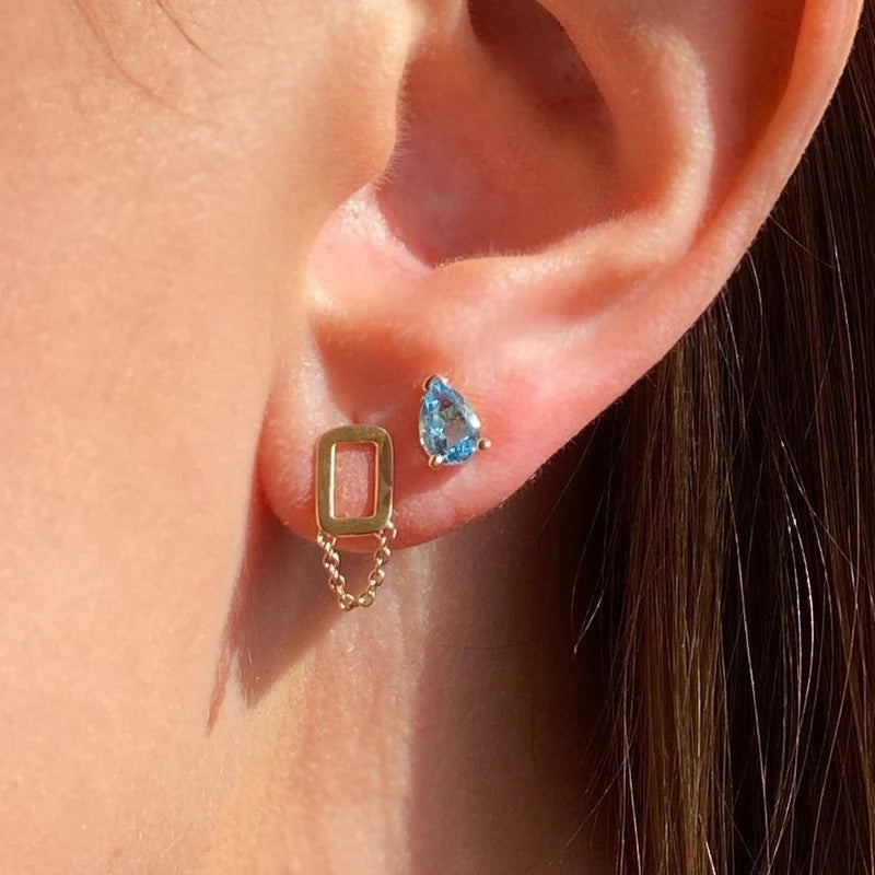 blue topaz studs