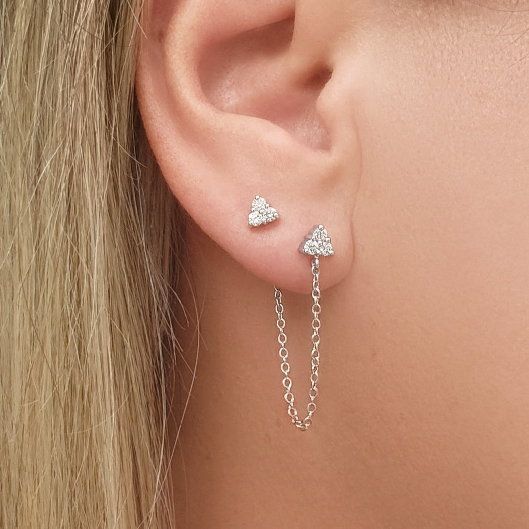 Diamond Earrings in 14k White Gold