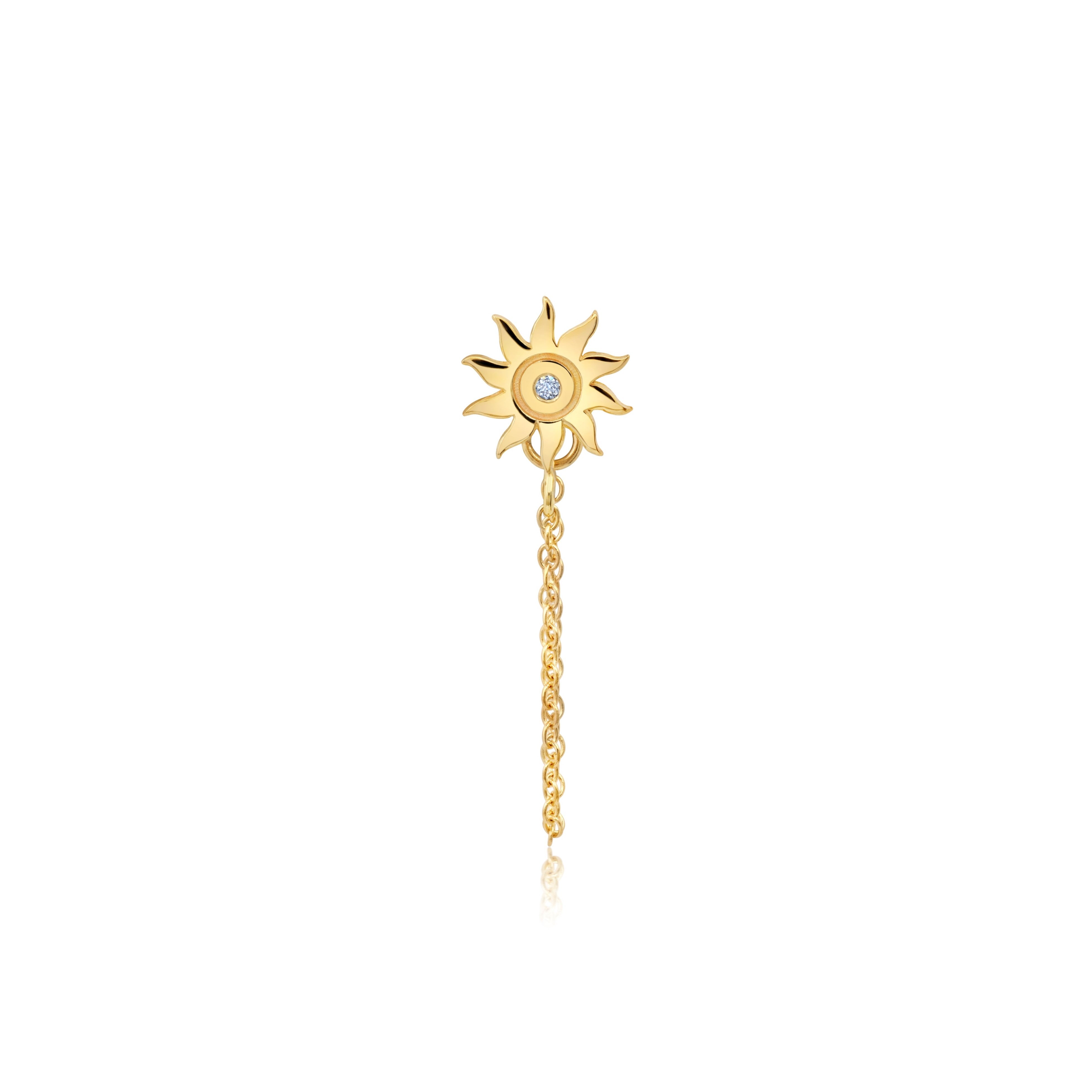 14k Yellow Gold Stud Earring