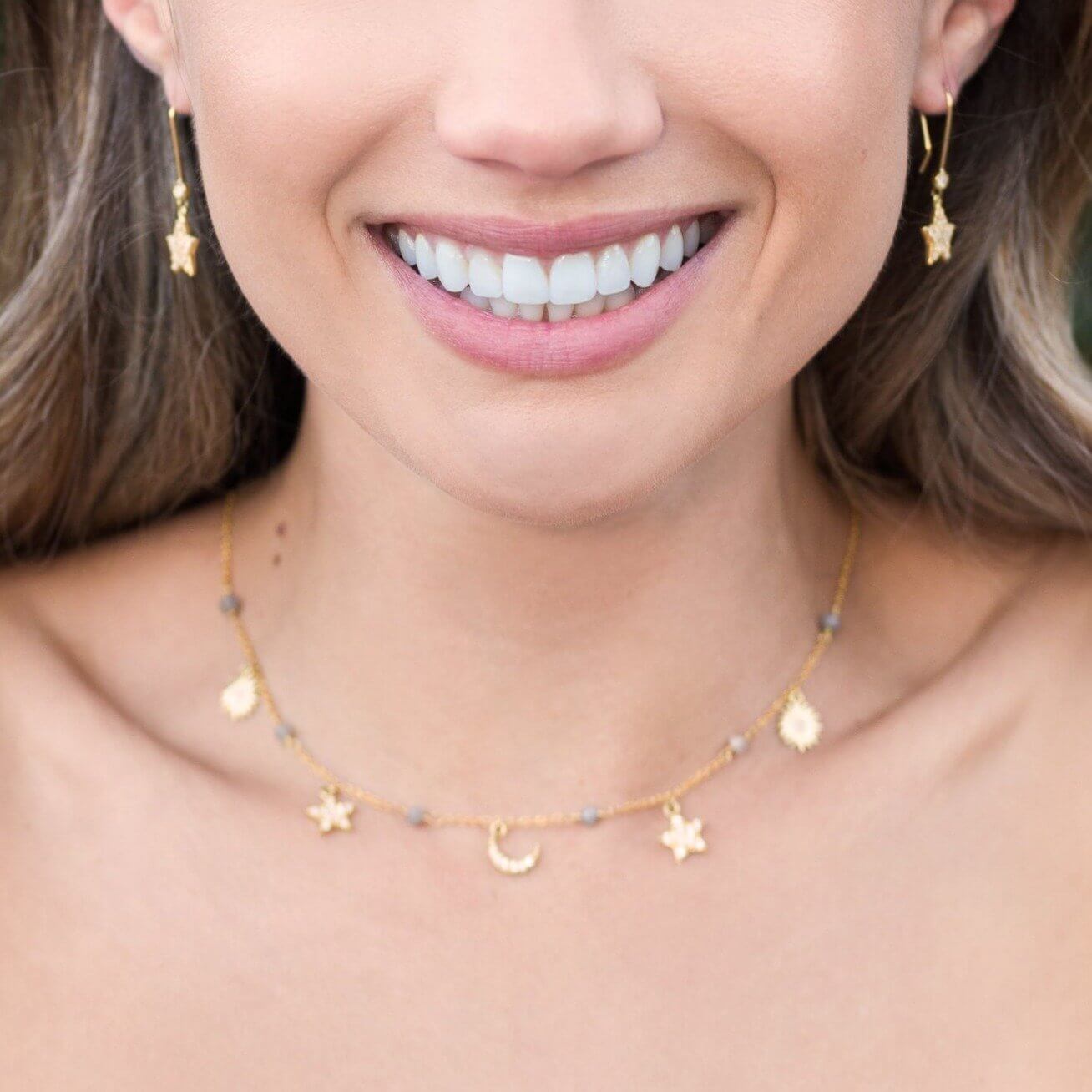bright star pendant earrings