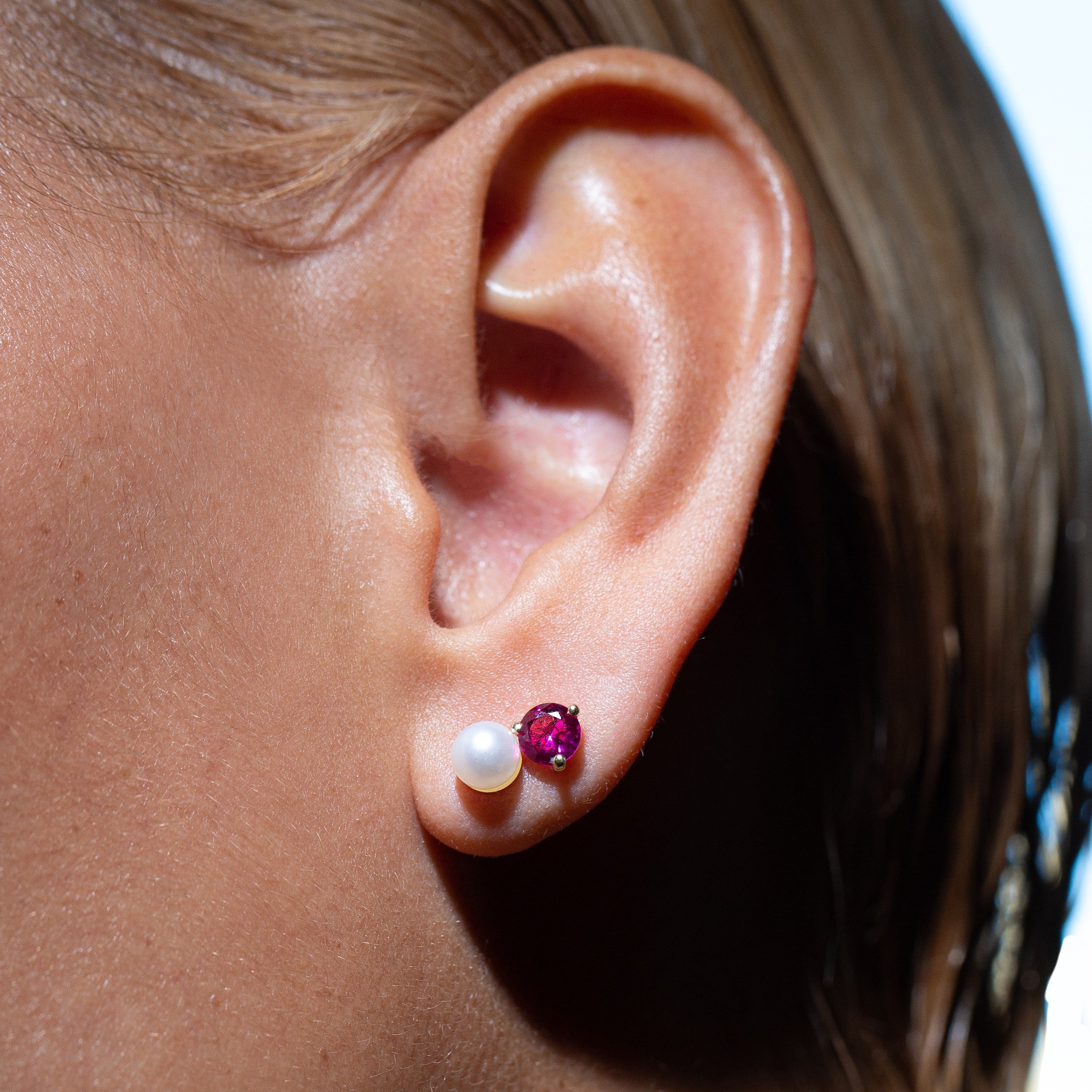 ruby stud earrings