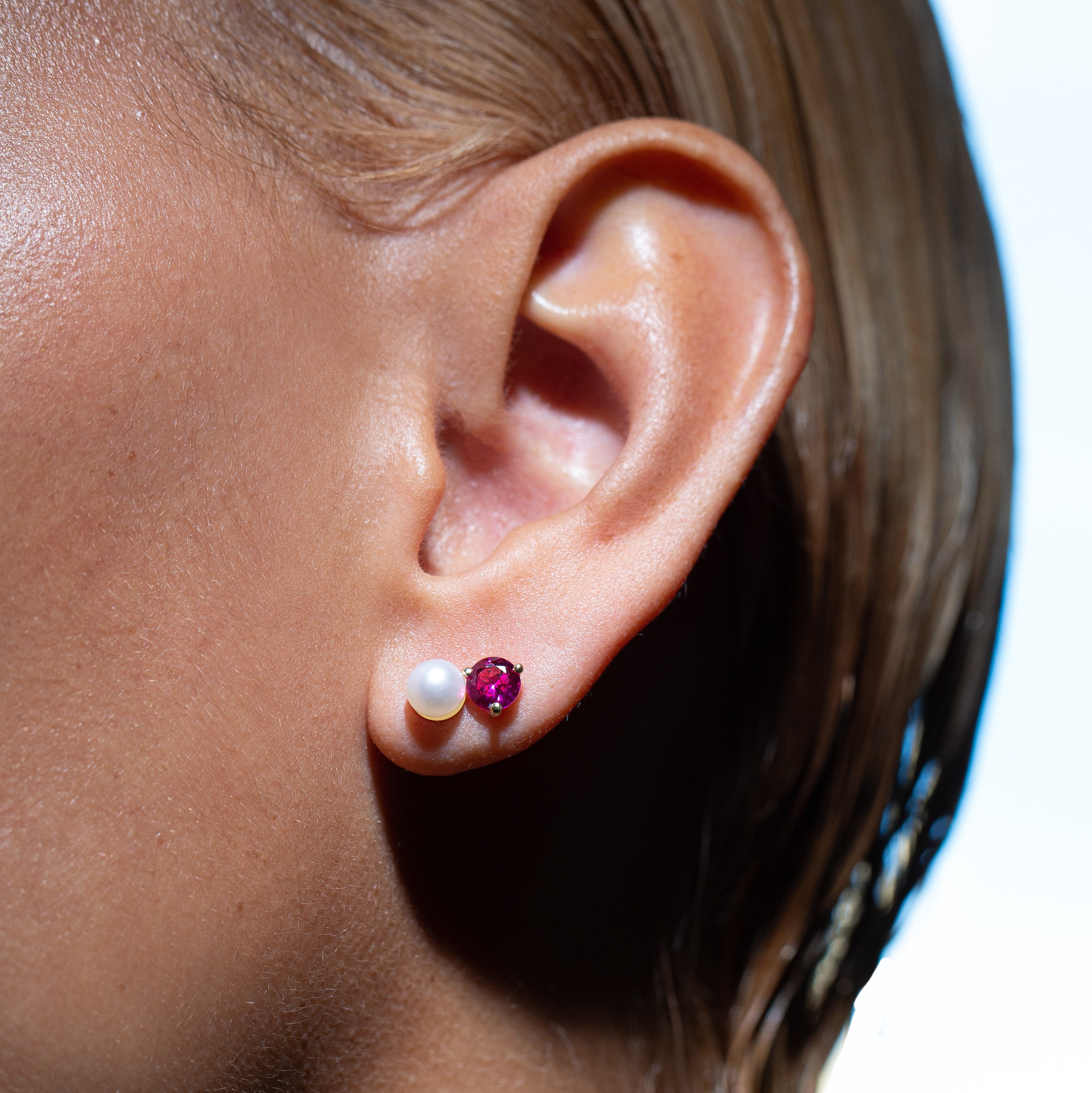 June Birthstone Stud Earrings