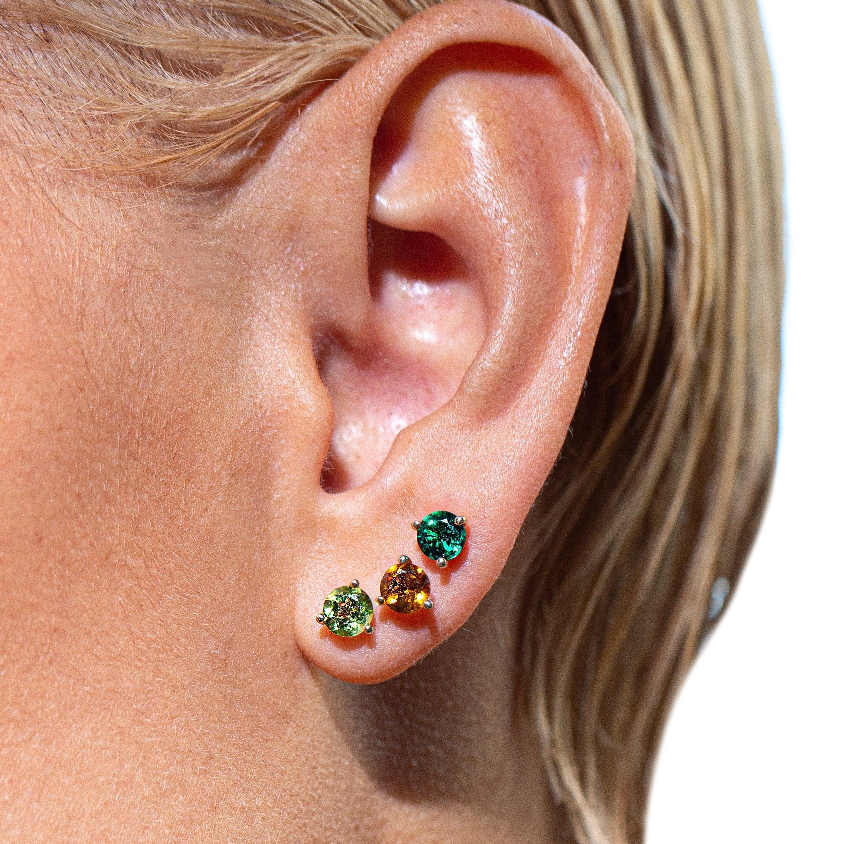 May Birthstone Stud Earring