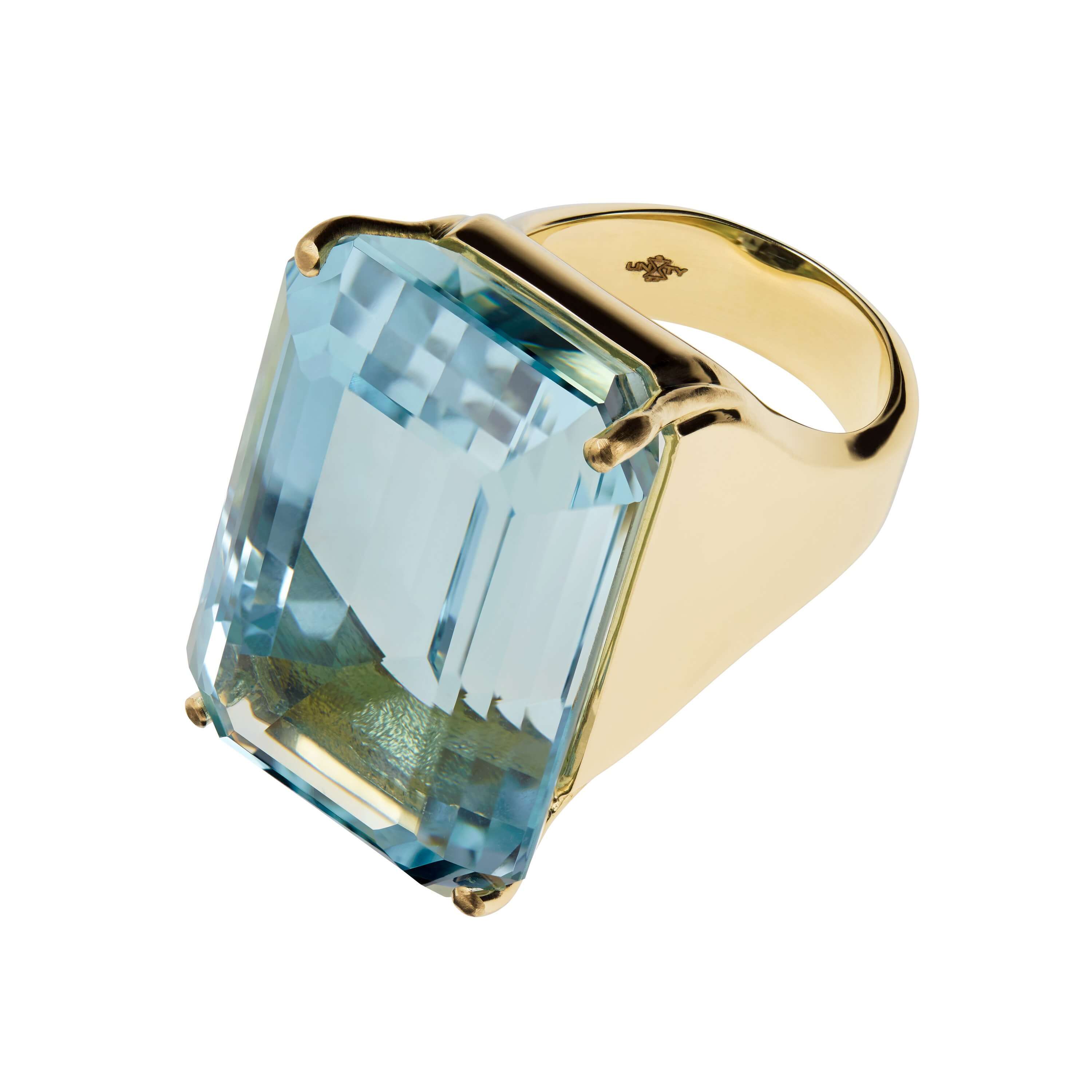 Aquamarine Gold Ring