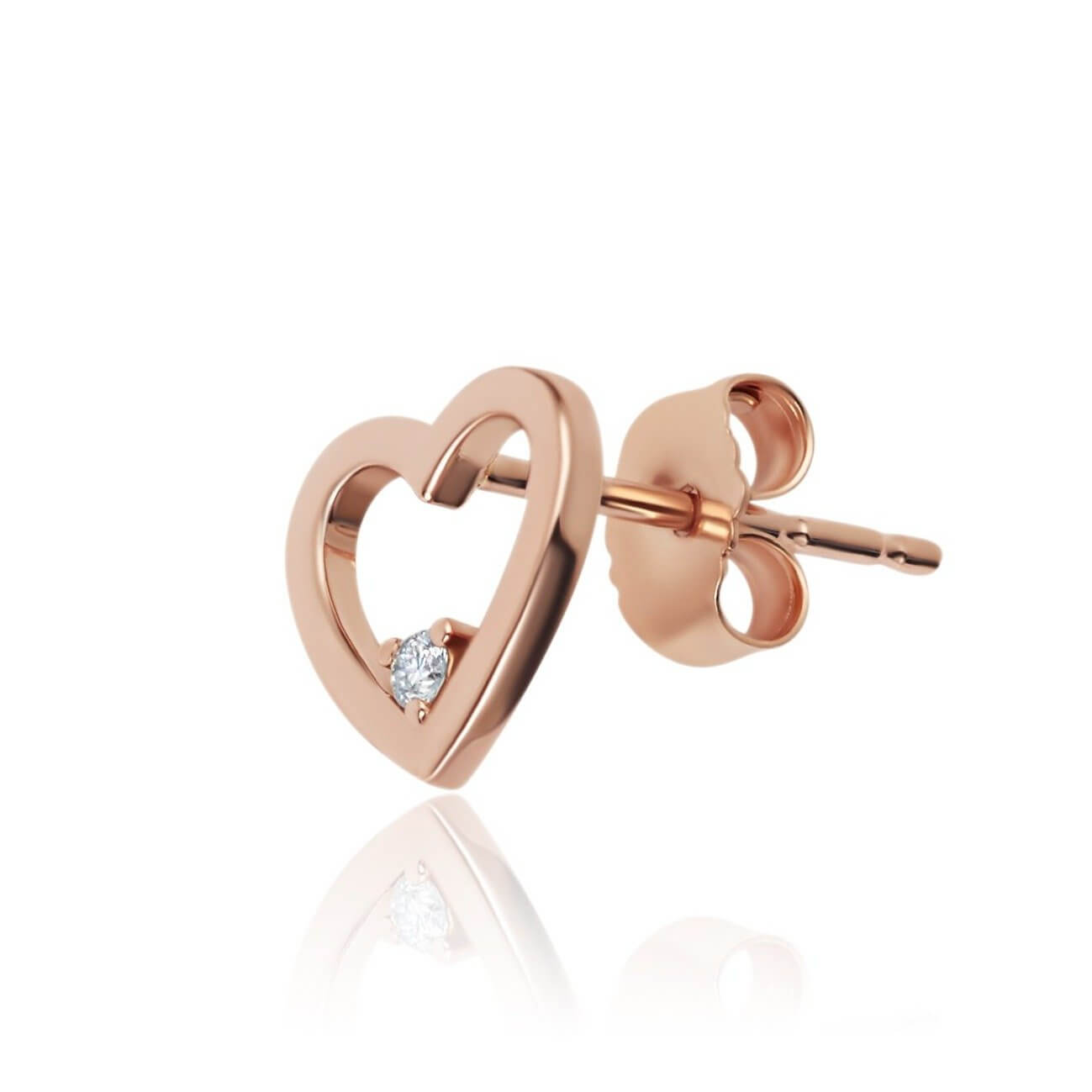 14k Gold Open Heart Earrings