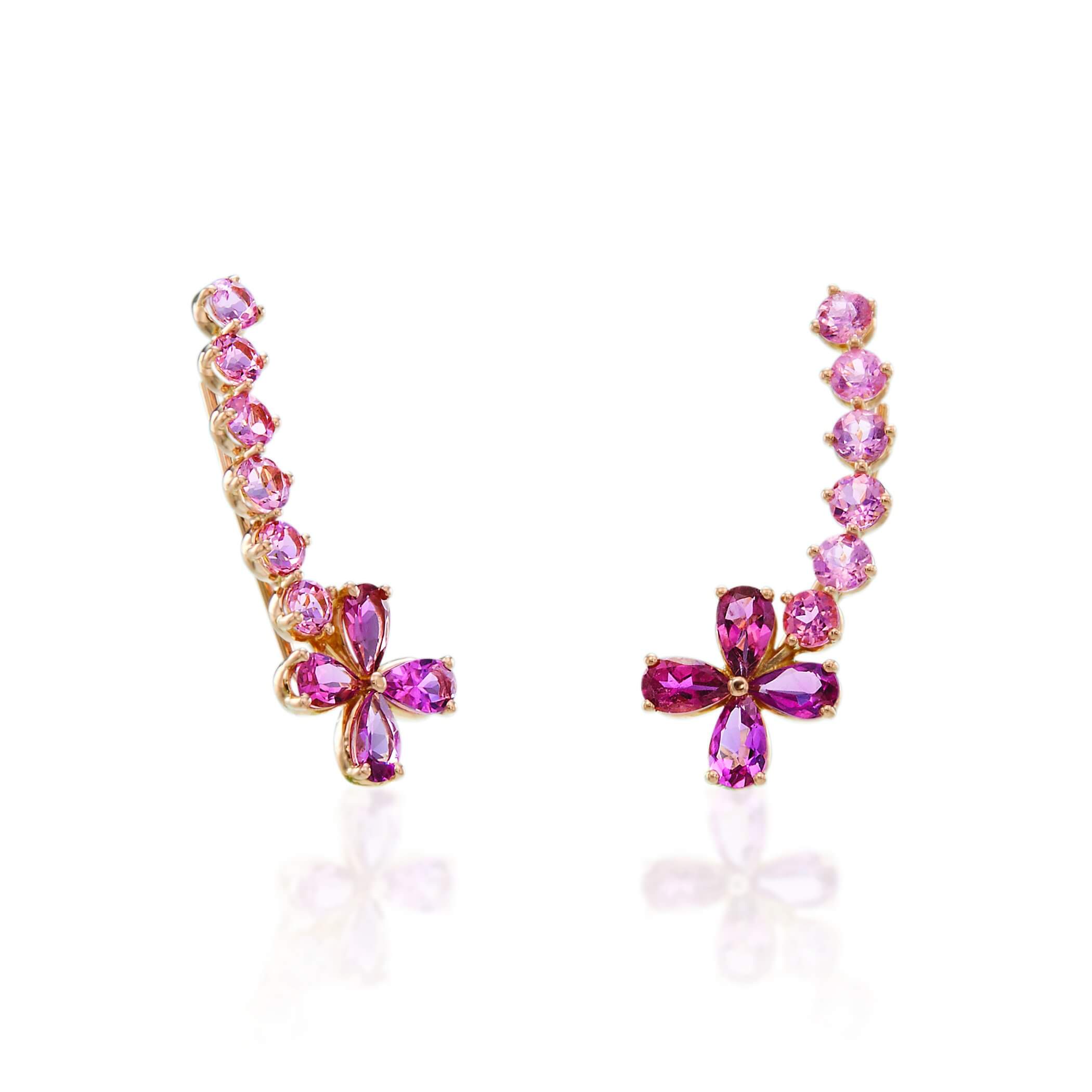 Pink Tourmaline Climber Earrings