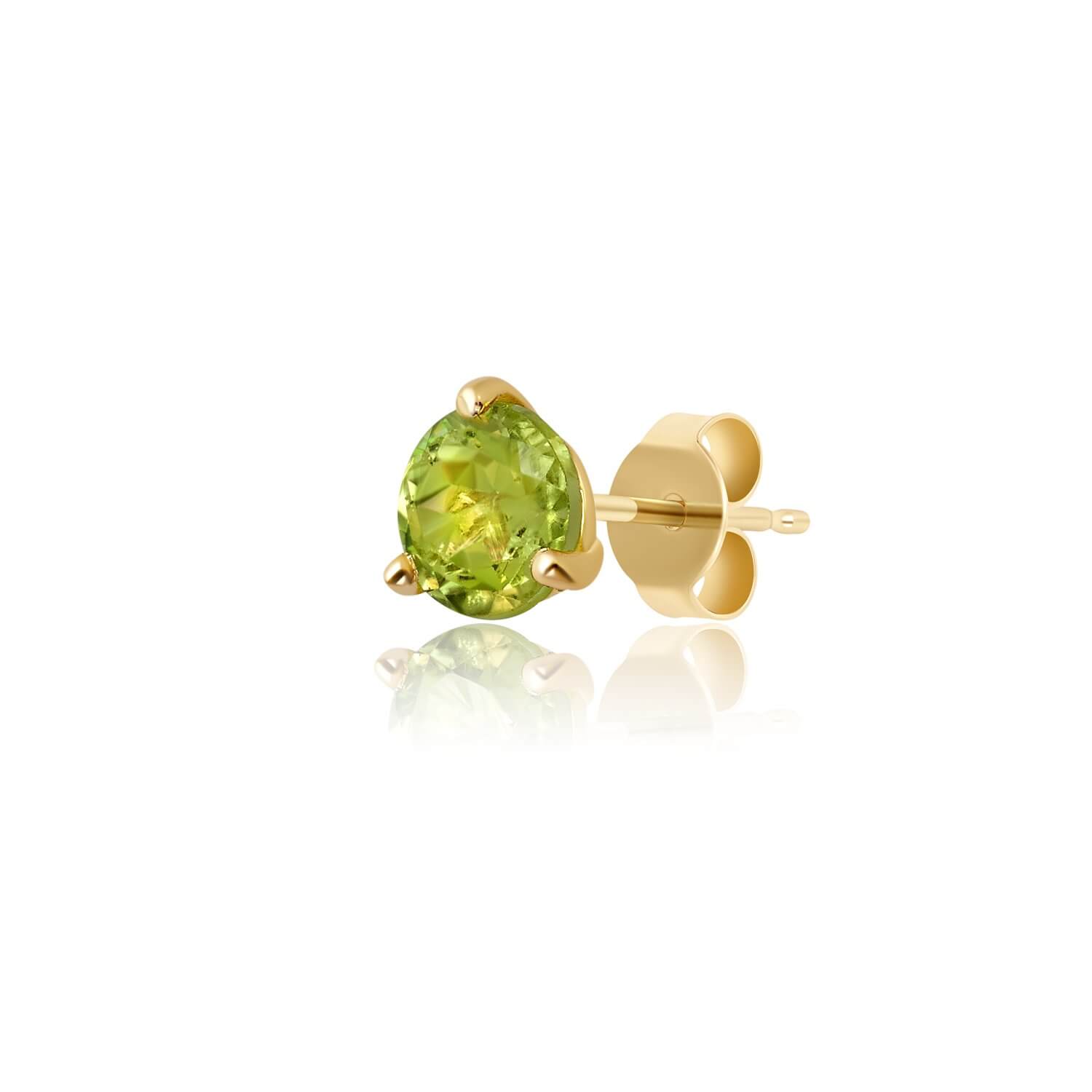 natural peridot set in 14k yellow gold.