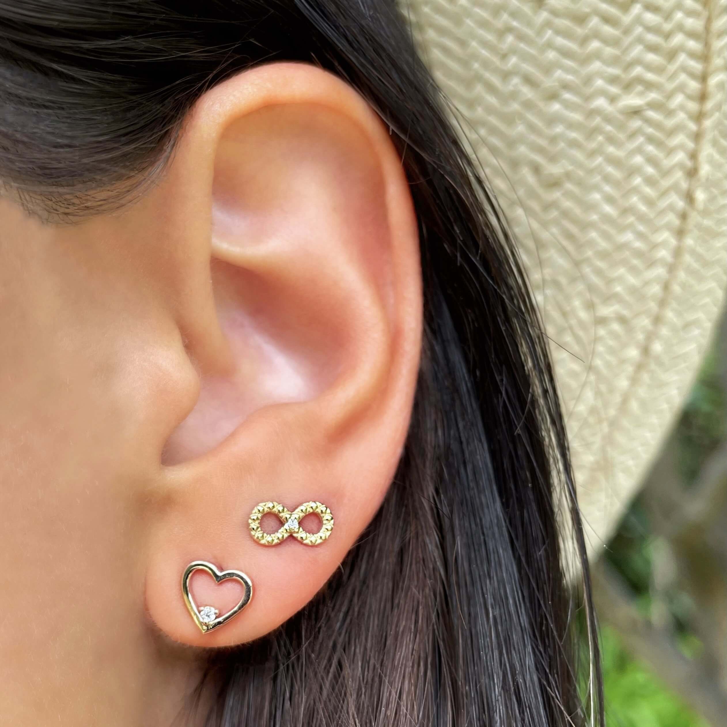 Open Heart Stud Earrings