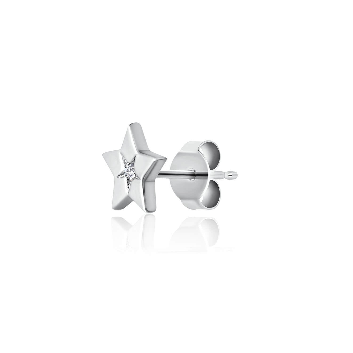 Star Stud Earrings in white gold