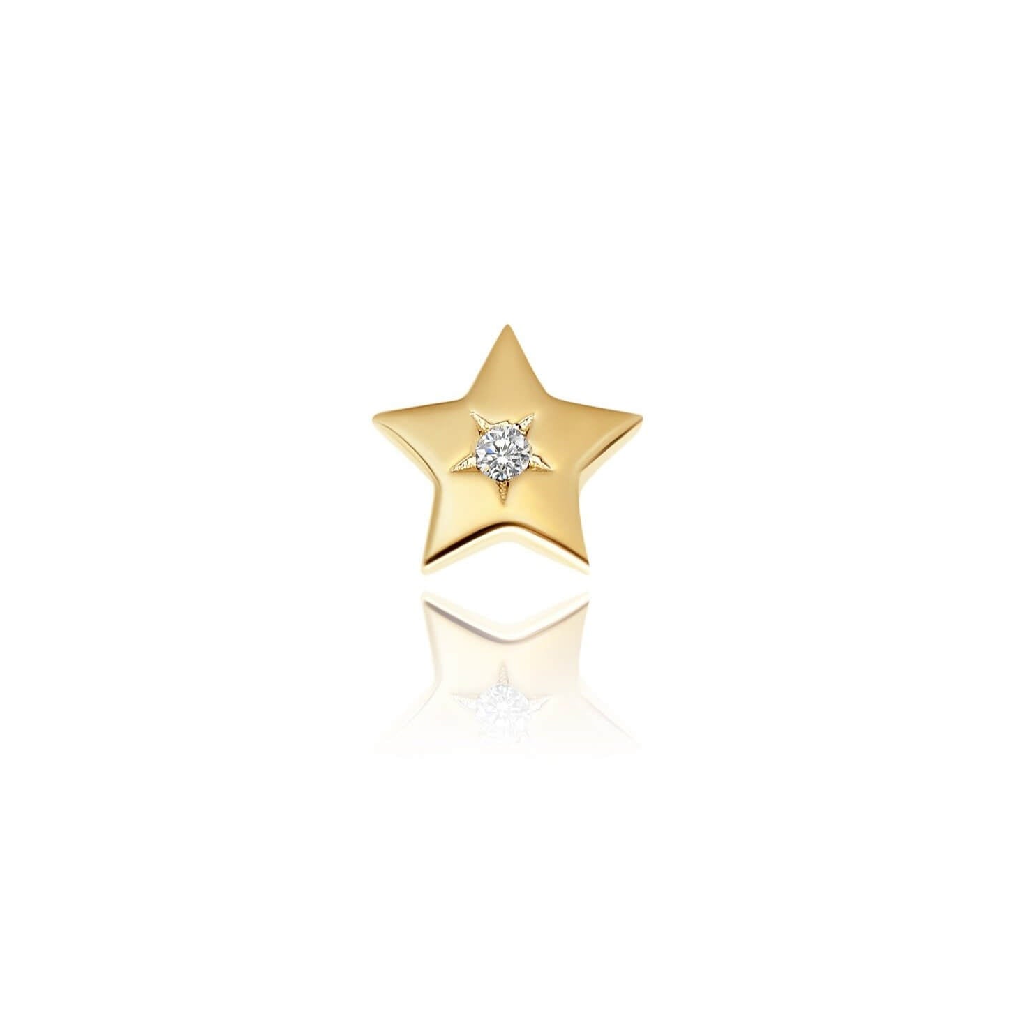 Star Earring with a White Diamond