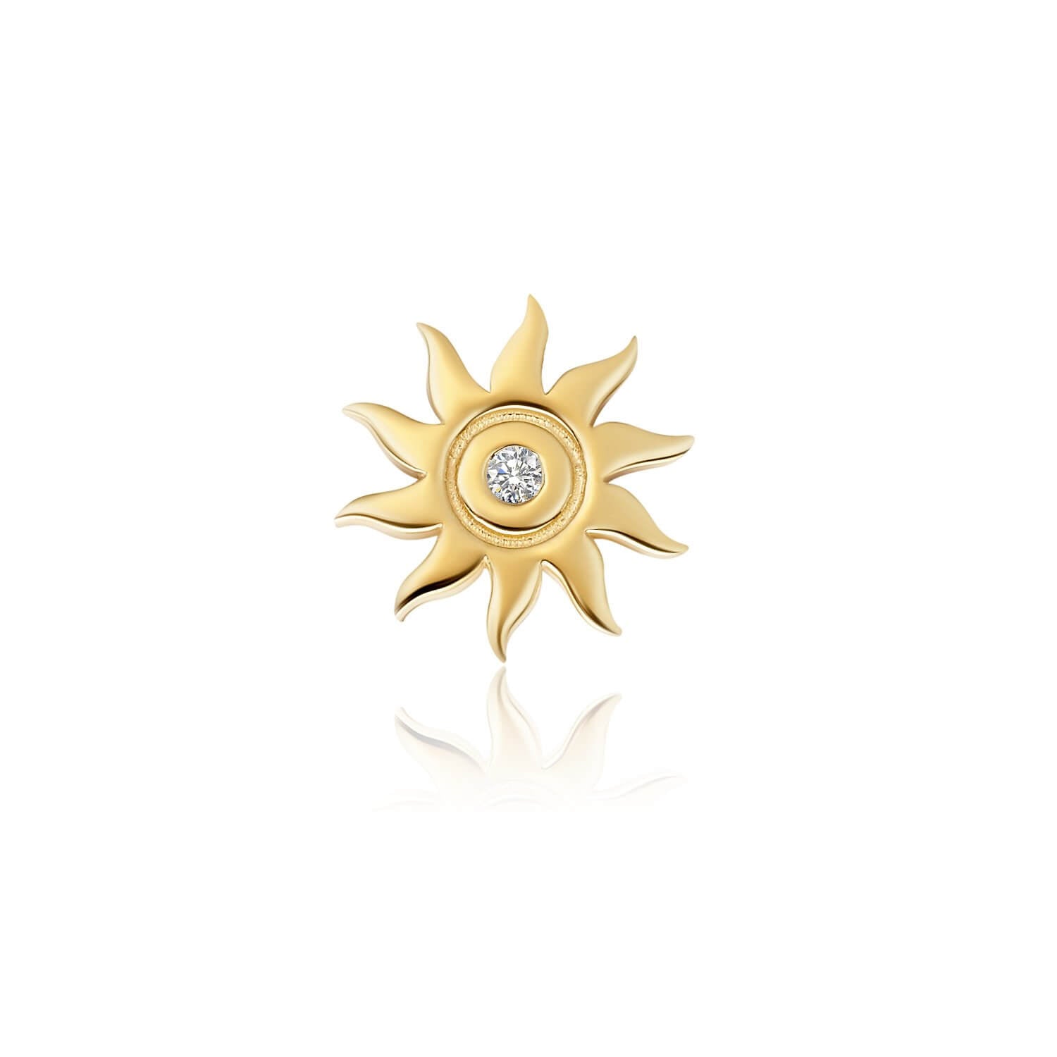 14k Yellow Gold Stud Earring