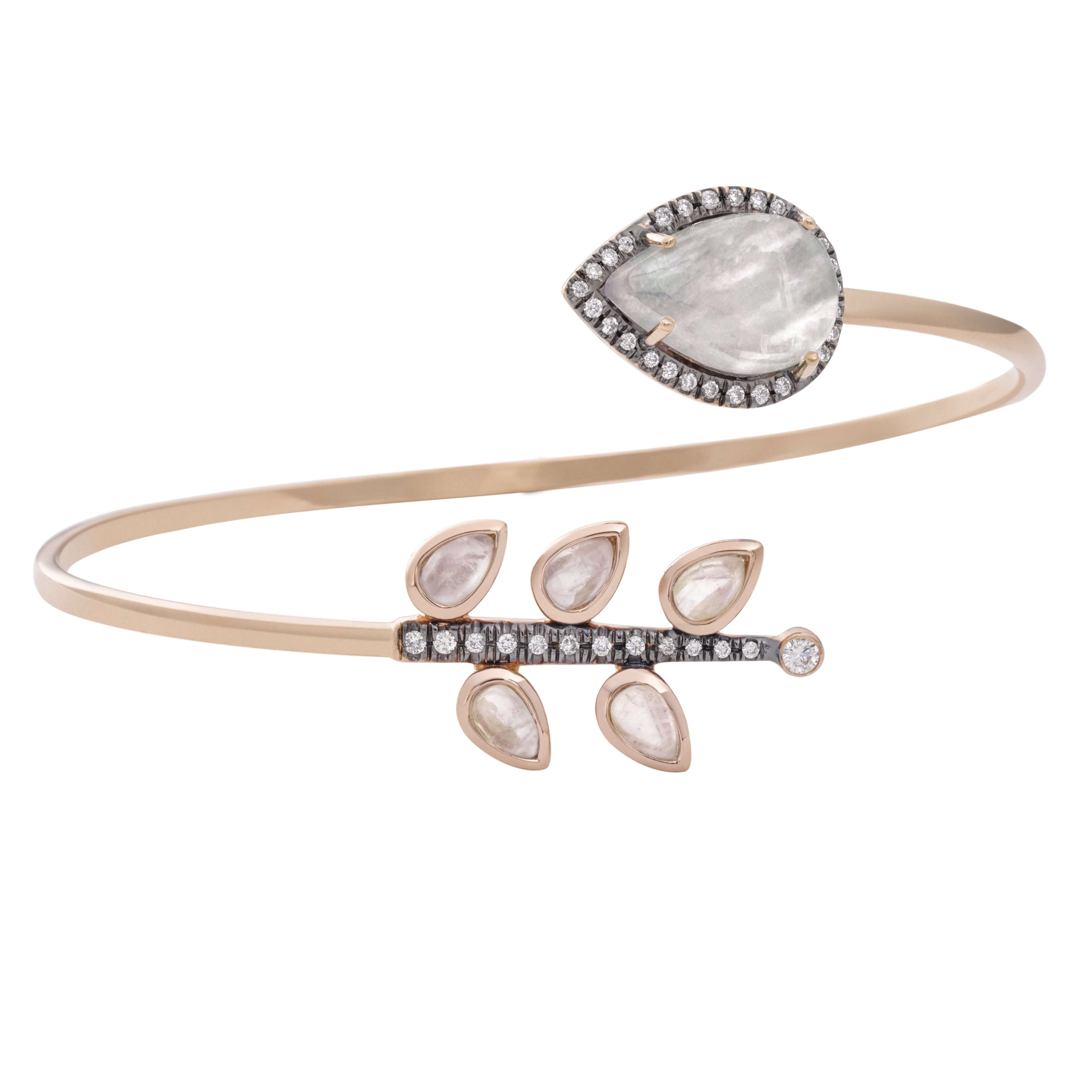 Moonstones set in rose gold