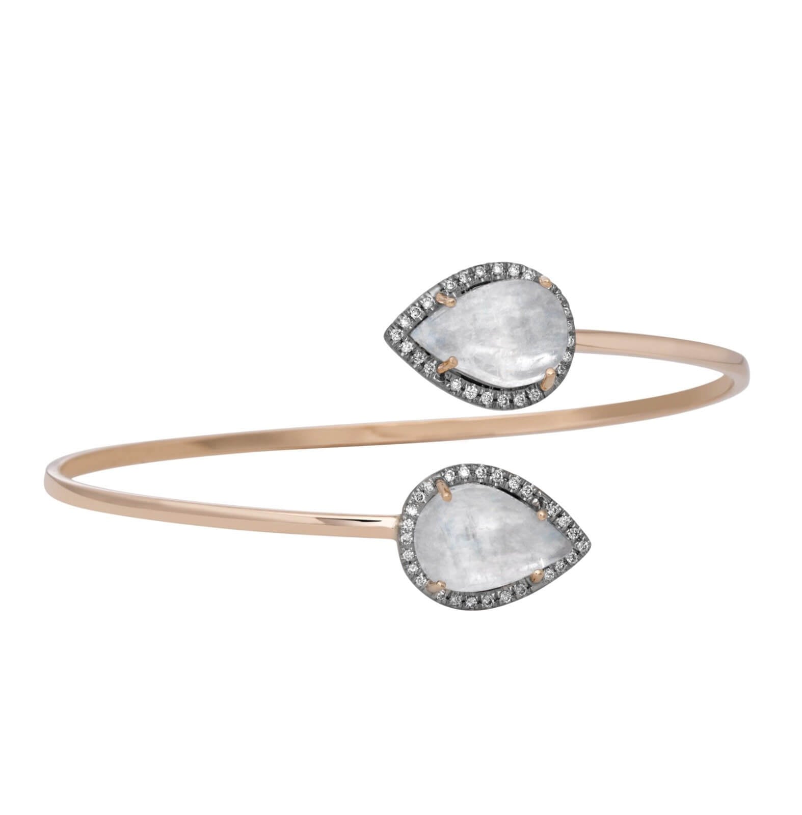 Moonstones set in rose gold