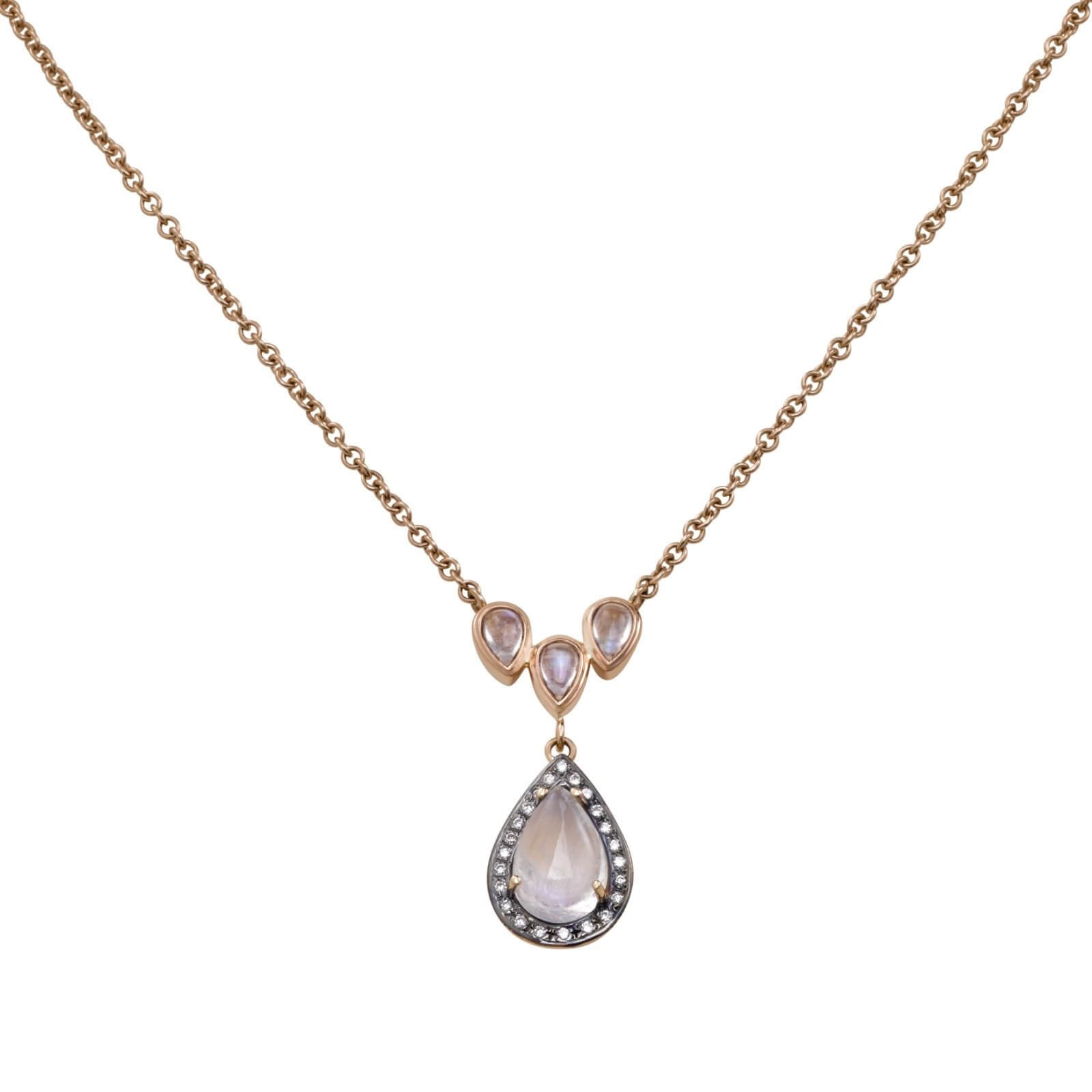 Moonstone Pendant set in Rose Gold