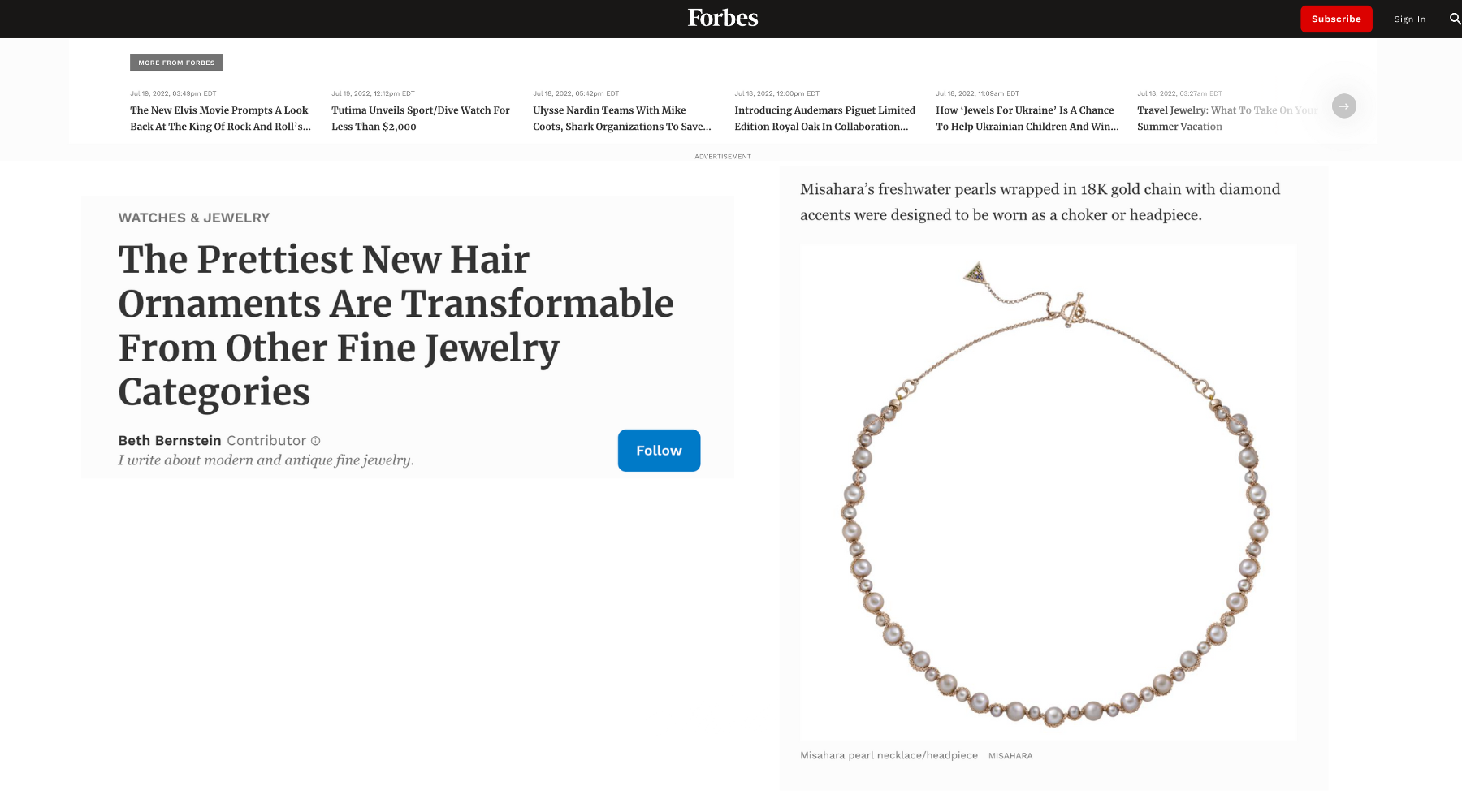 Forbes: The Prettiest Hair Ornaments 
