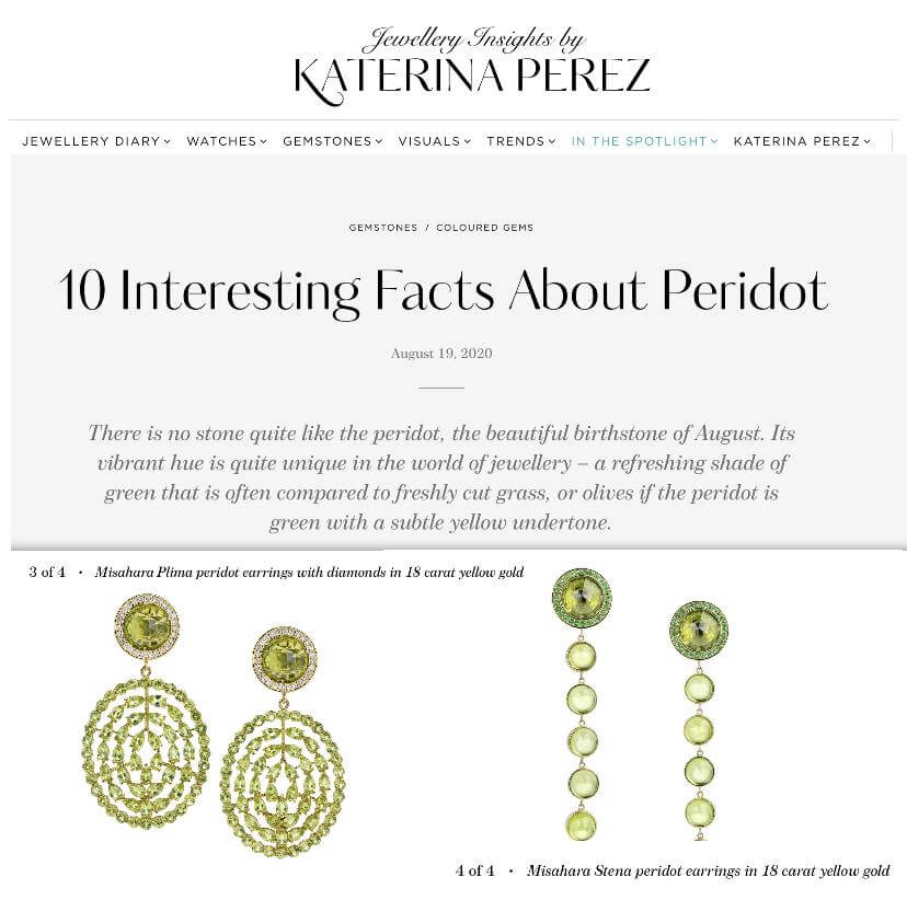 Katerina Perez: 10 Facts About Peridot featuring Plima Earrings