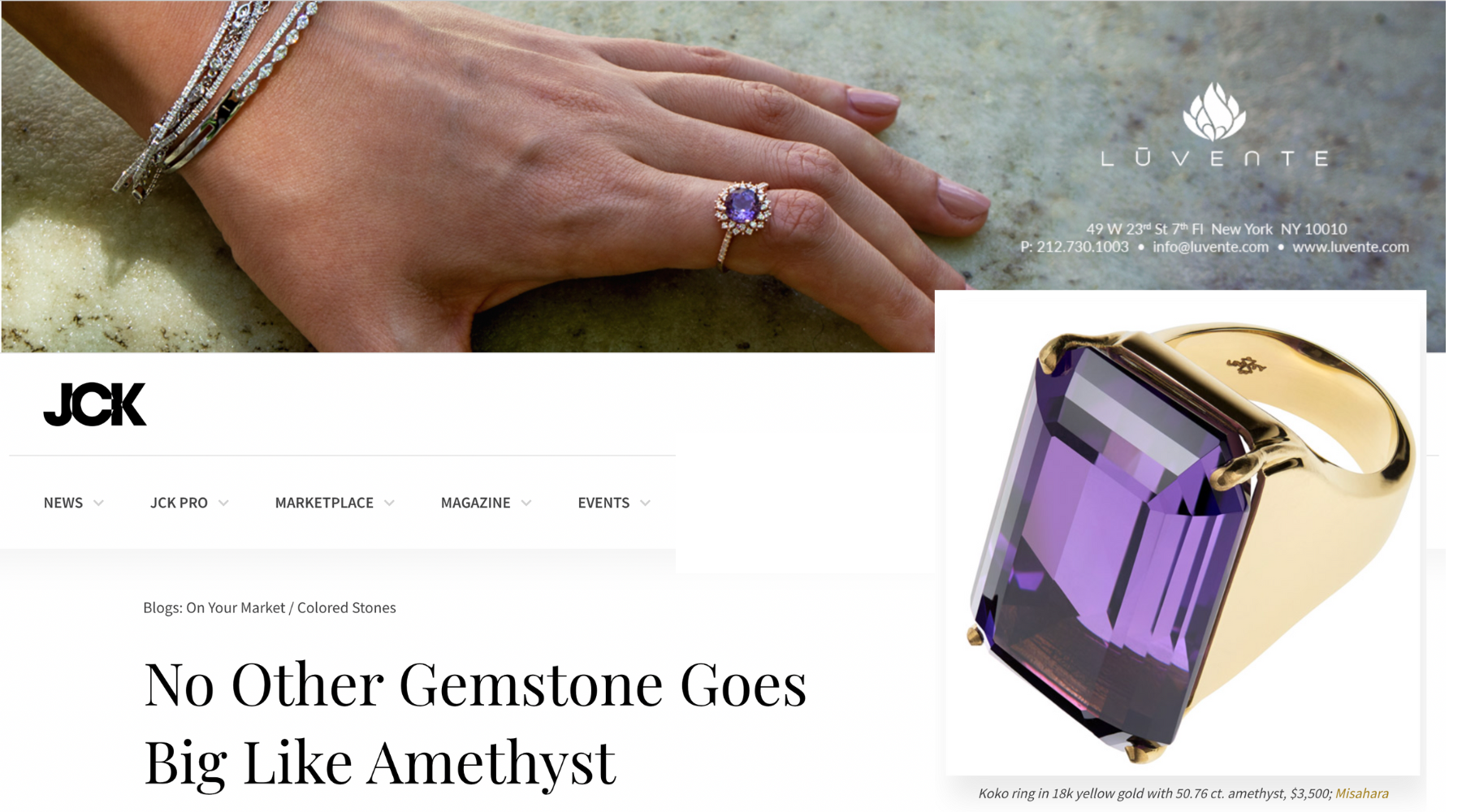 JCK: Amethyst Gemstone Jewelry Selection 