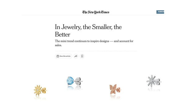The NY Times talks about small ear studs and Misahara Jewelry