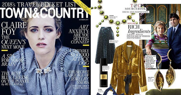 Town & Country Mag featuring Stena Necklace in the Oct 2017 Issue
