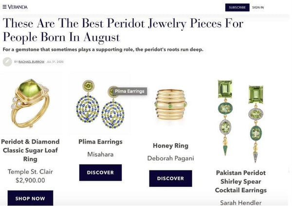 Veranda: Best Peridot Jewelry Pieces For People Born In August