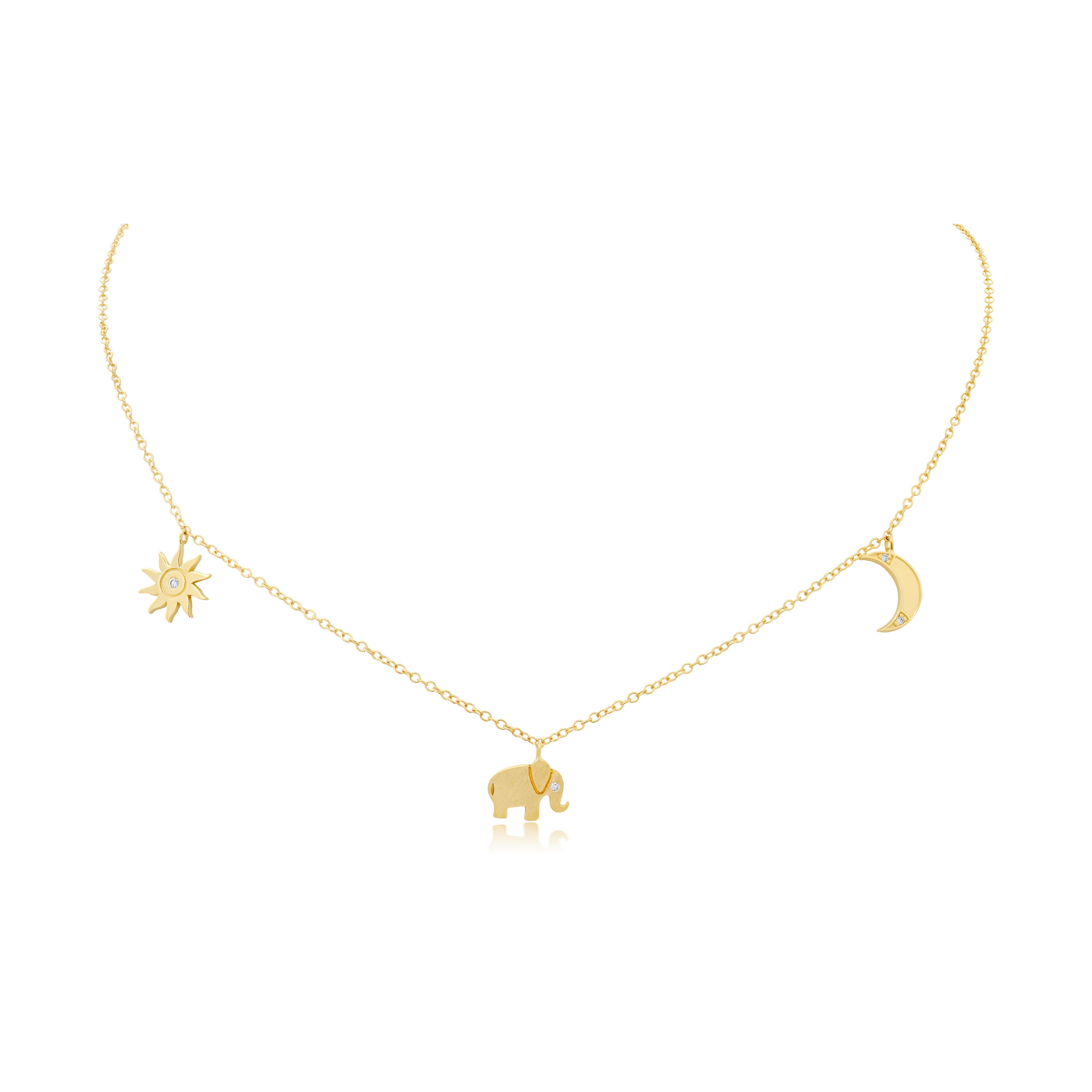 Gold Plated 3 Line Bead Necklace – Sanvi Jewels