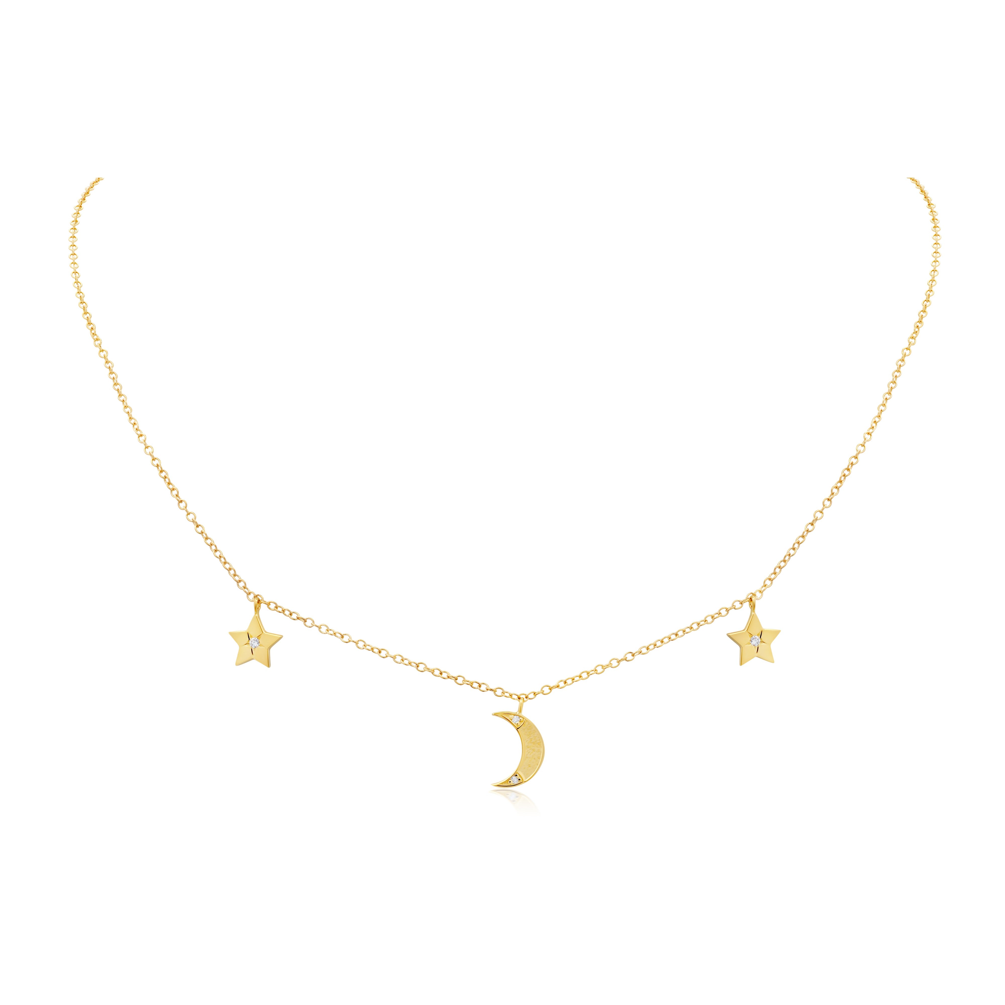 moon and star charm necklace
