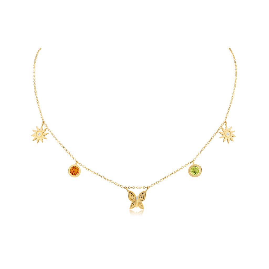 Gold Multi Charm Necklace I Misahara 14K Yellow Gold / We Will Contact You After The Order Is Placed to Confirm Your Charms! | Misahara