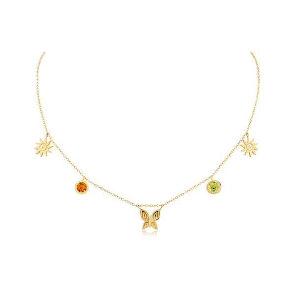 Heart Charm Necklace Gold 18k - ASANA Crystals - 35% Sale