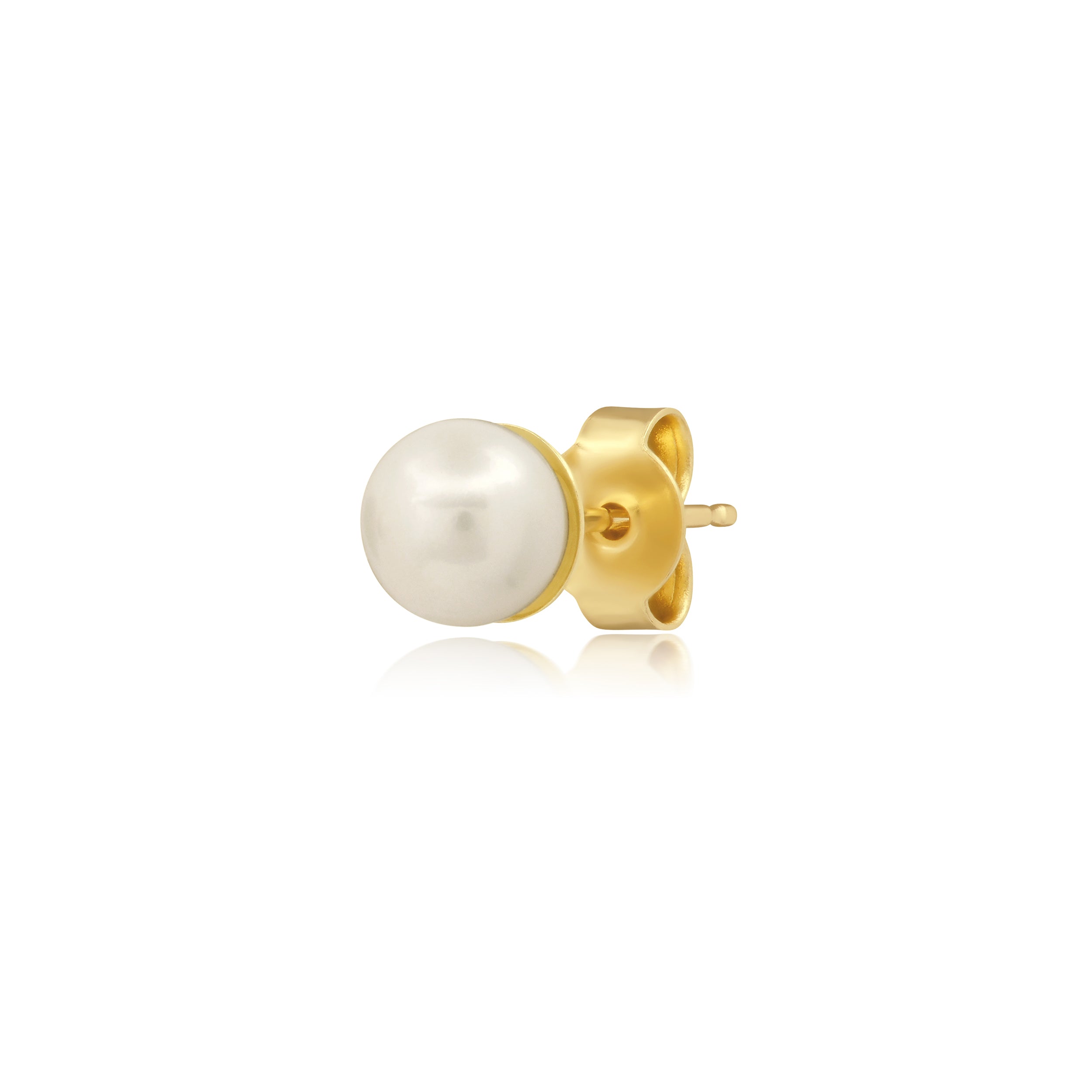 freshwater cultured pearl set in 14k yellow gold.