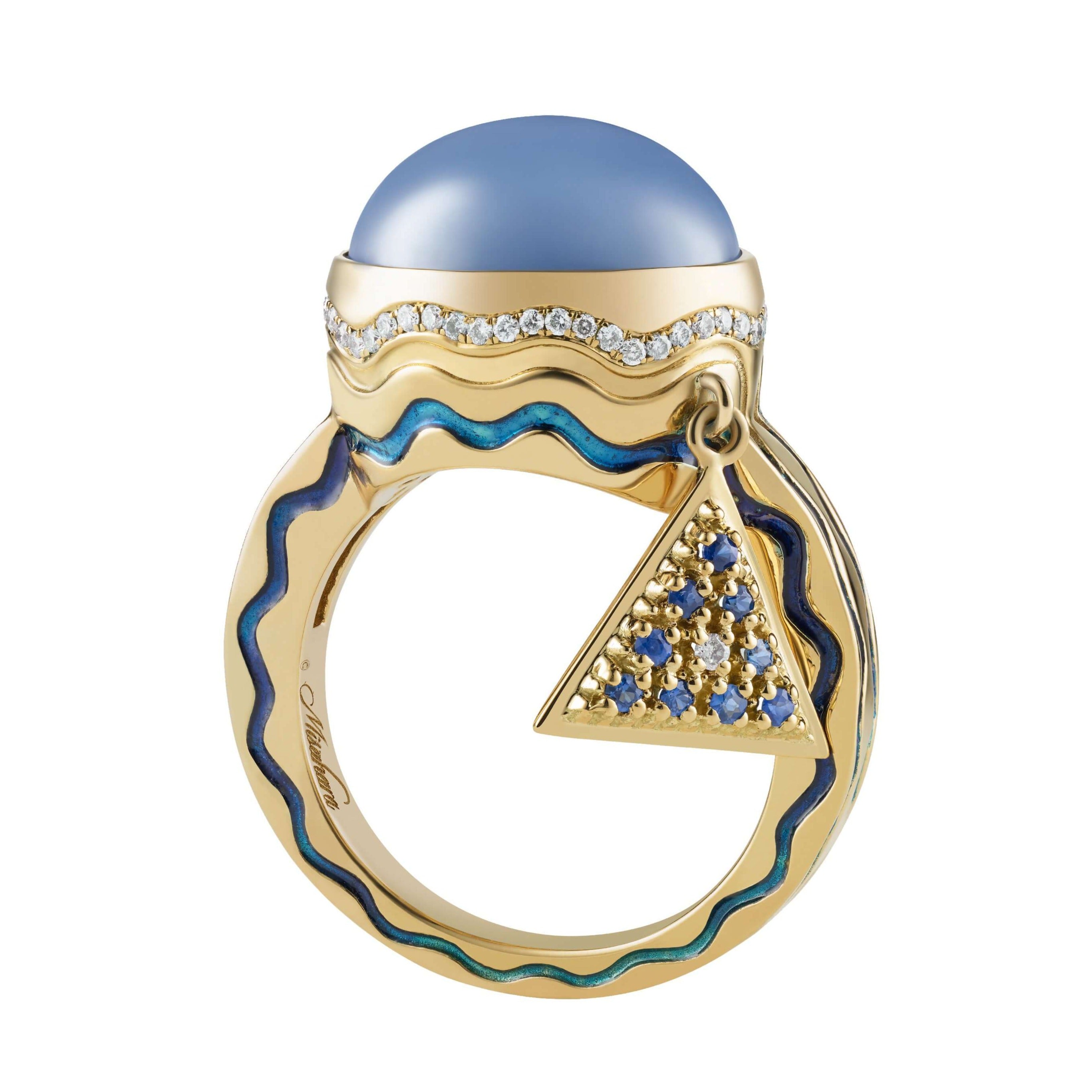 Talasi~Deux Blue Star Sapphire Ring