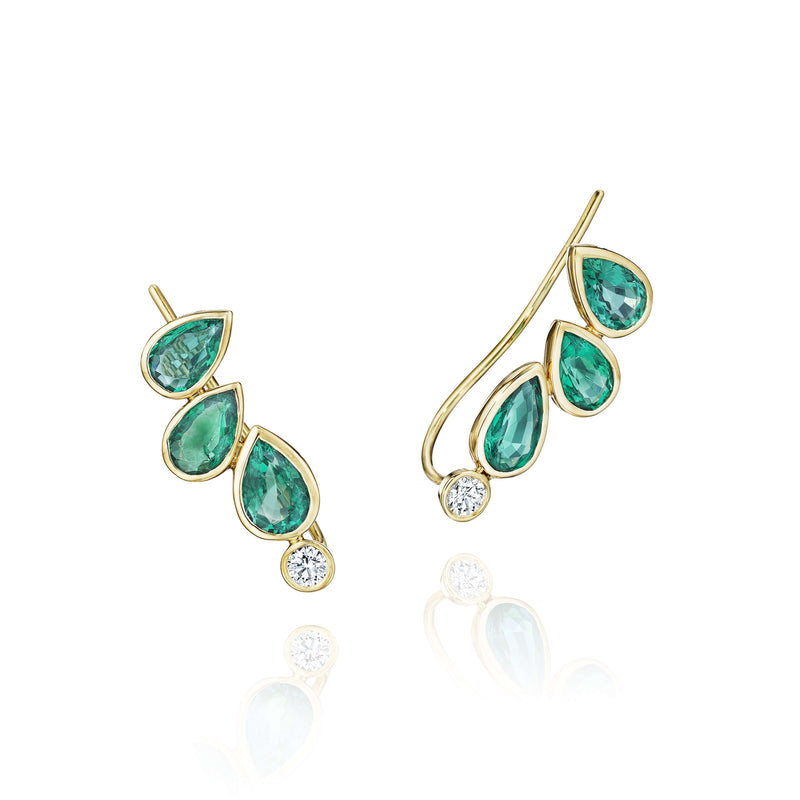 Calming Climbers ~ Emerald Teardrop Earrings