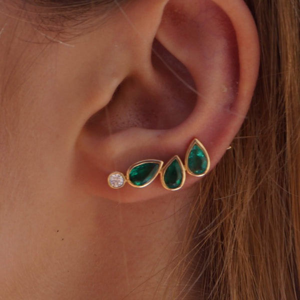 Calming Climbers ~ Emerald Teardrop Earrings