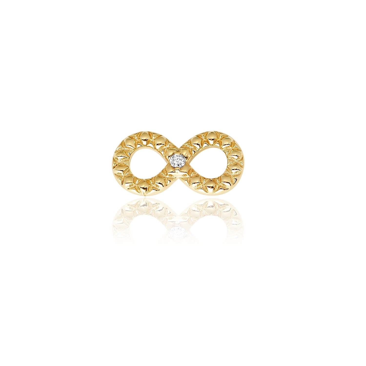 14k yellow gold infinity earring