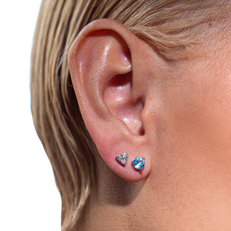 blue topaz and diamond studs