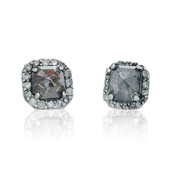 evening earrings set in sterling silver with diamonds. Ice Stud earrings for evening