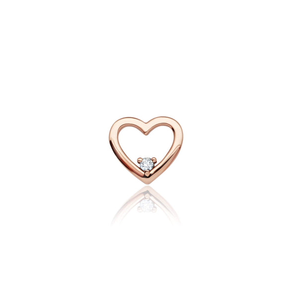 14k Rose Gold Diamond Earring