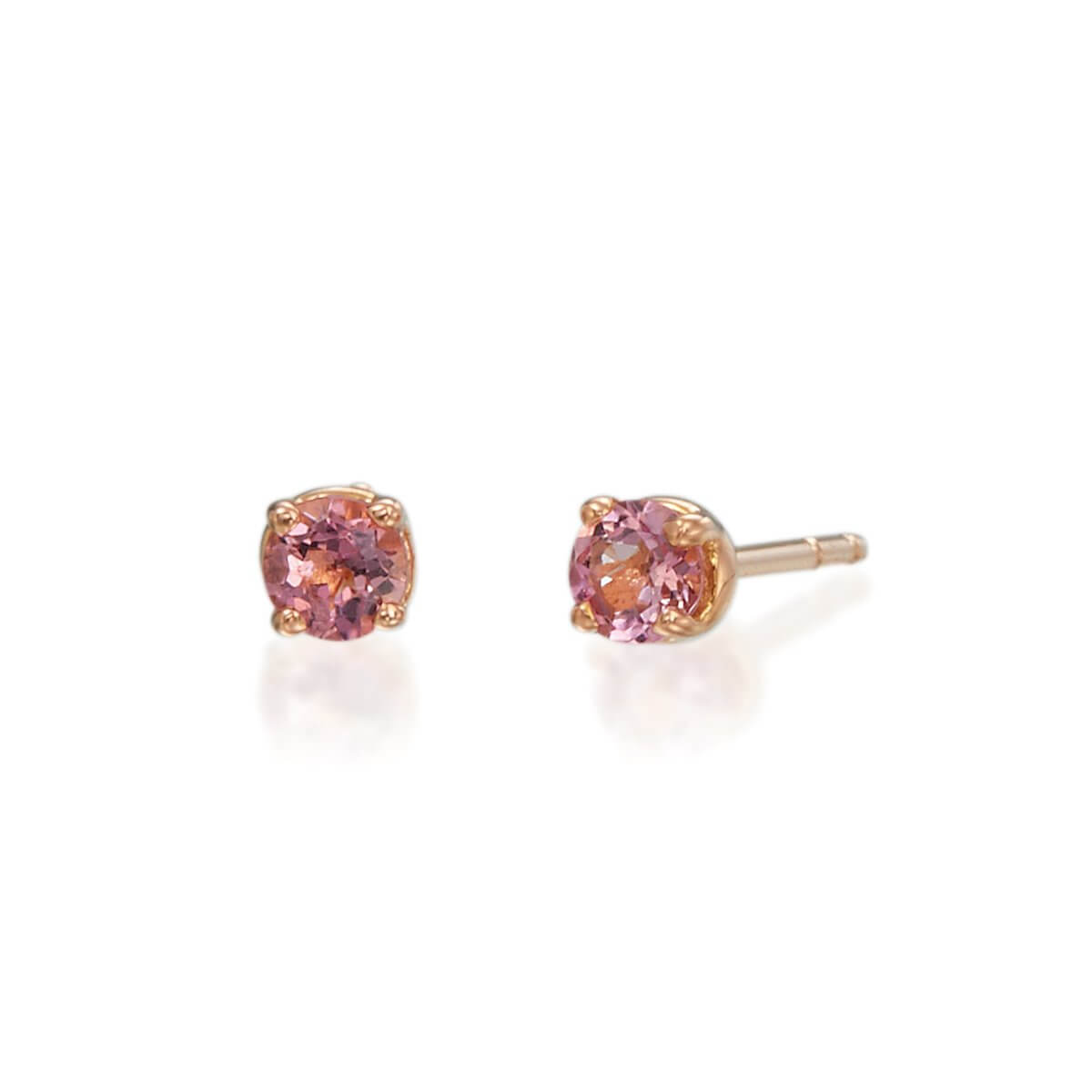 Pink Tourmaline Edge Posts - Silversmith Post Earrings - Pink fashion Tourmaline Studs - Tourmaline Earrings