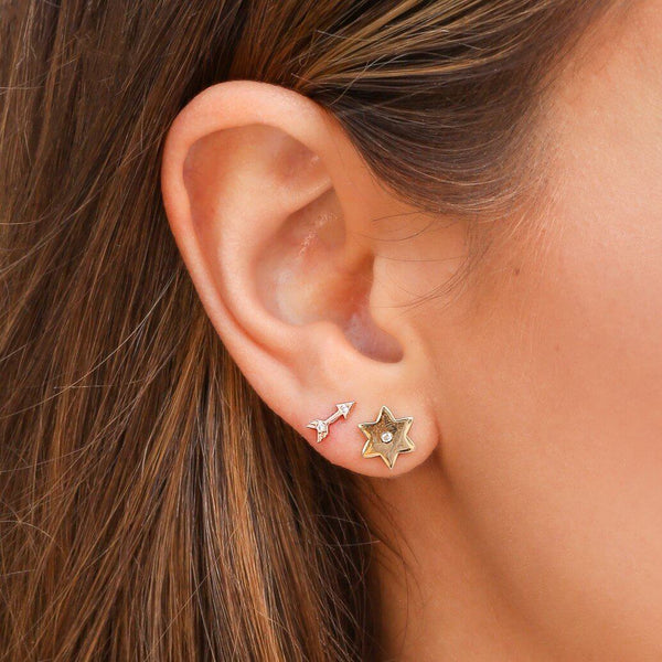 Small arrow stud earrings